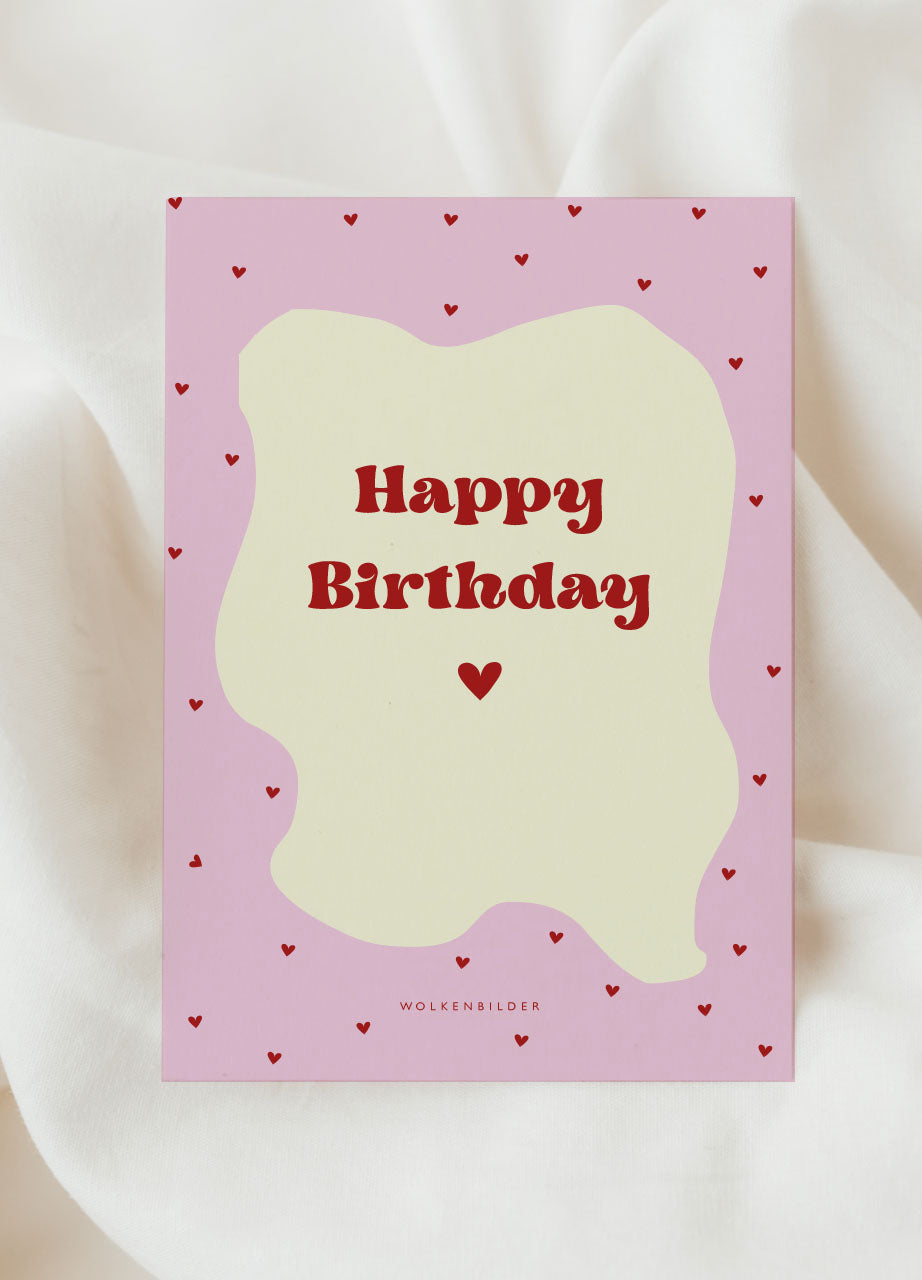 Postkarte No. 283 "HAPPY BIRTHDAY - HERZCHEN"