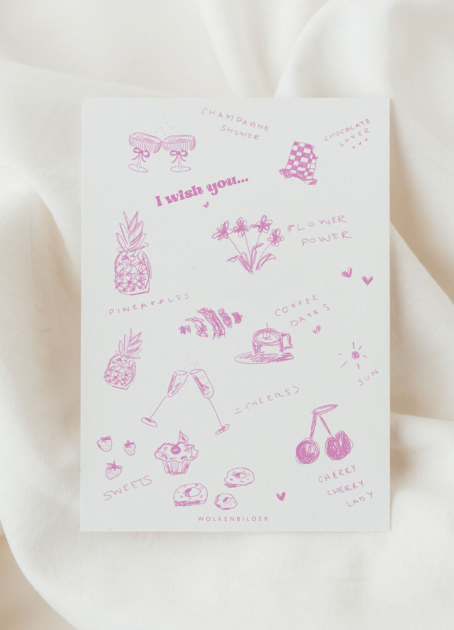 Postkarte No. 288 "I WISH YOU"
