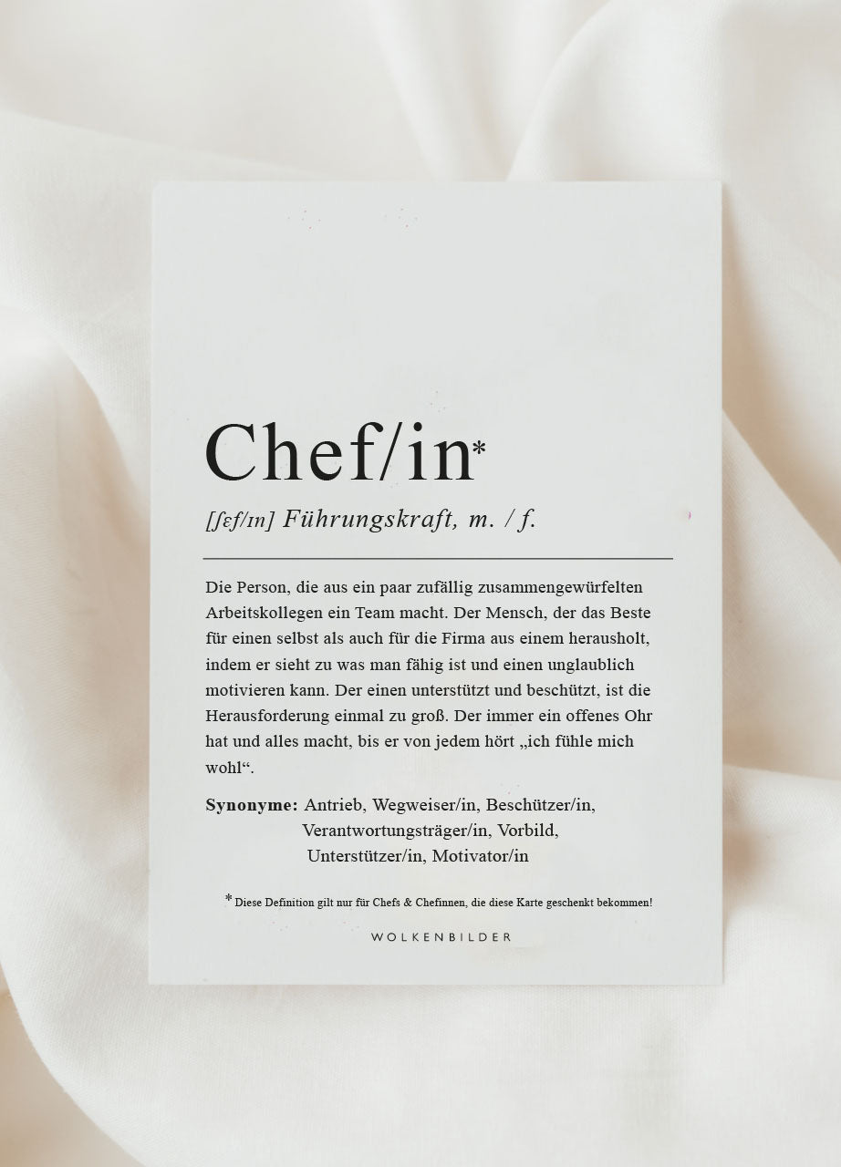 Postkarte No. 295 "CHEF/IN"