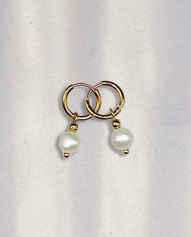 Nr. 13 - Ohrringe - Kleine Kreolen "PEARLS"
