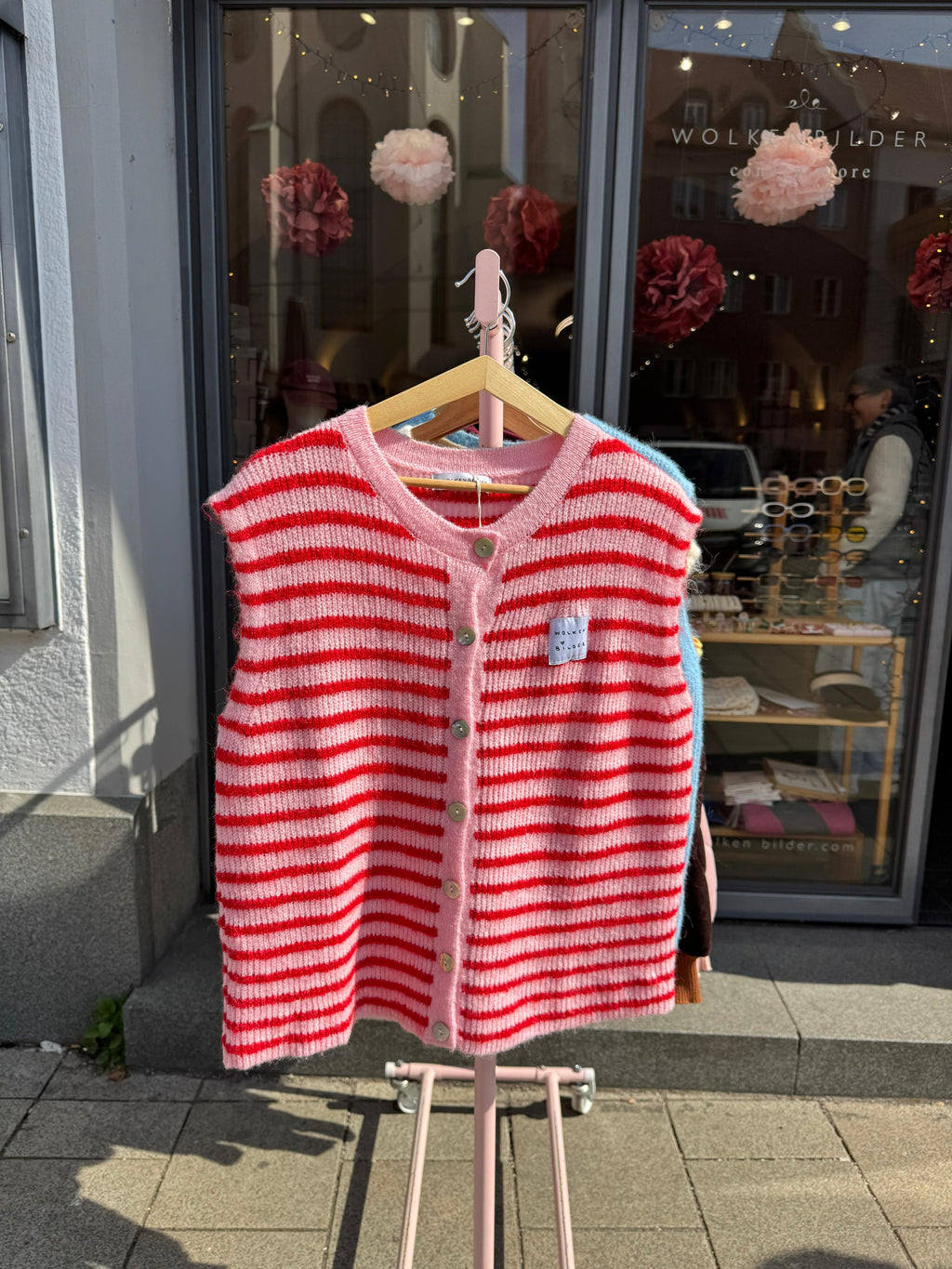 Sommerstrickweste - Rot/Rosa