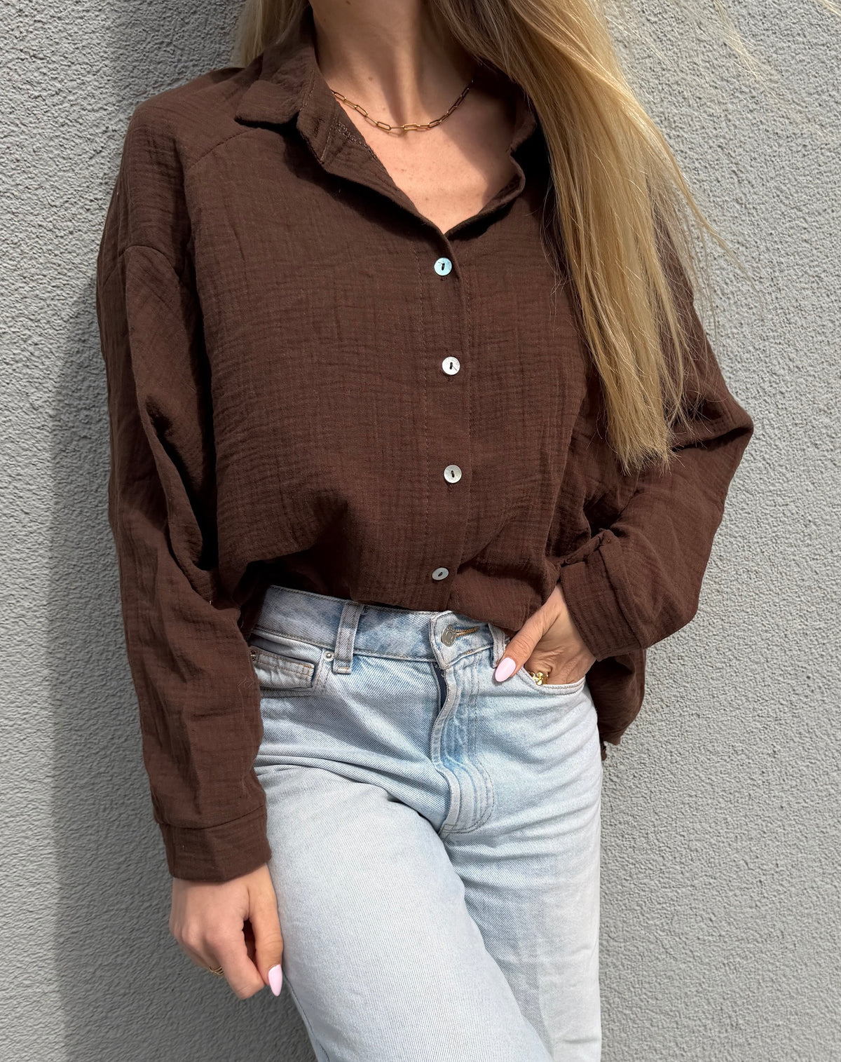 Oversized Bluse "NALA" Braun