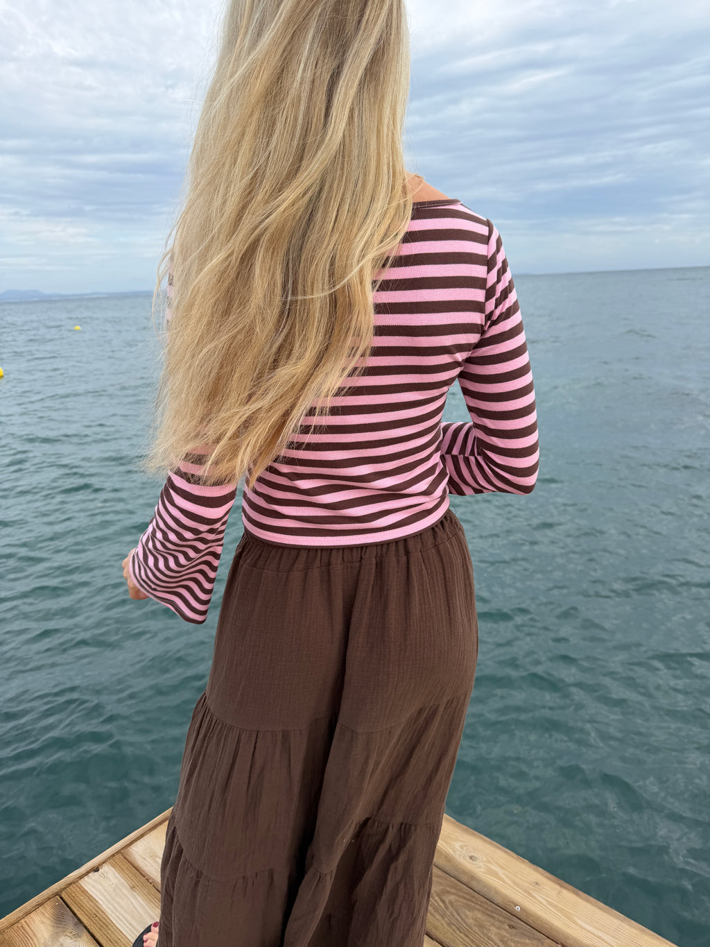 Longsleeve "BLAIRE" Braun/Rosa