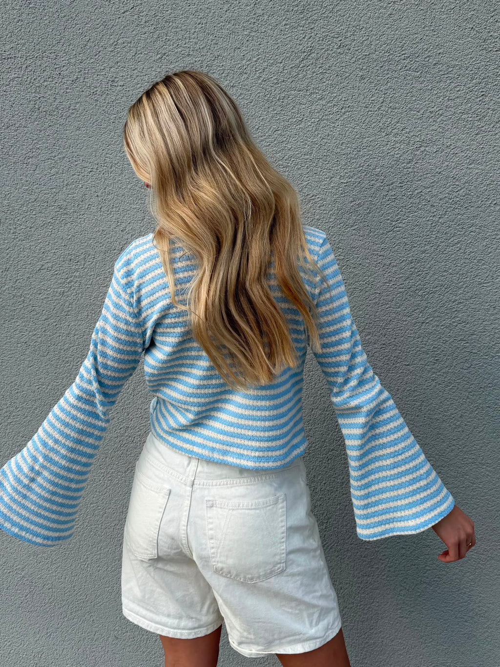 Cardigan "LINA" blue/white