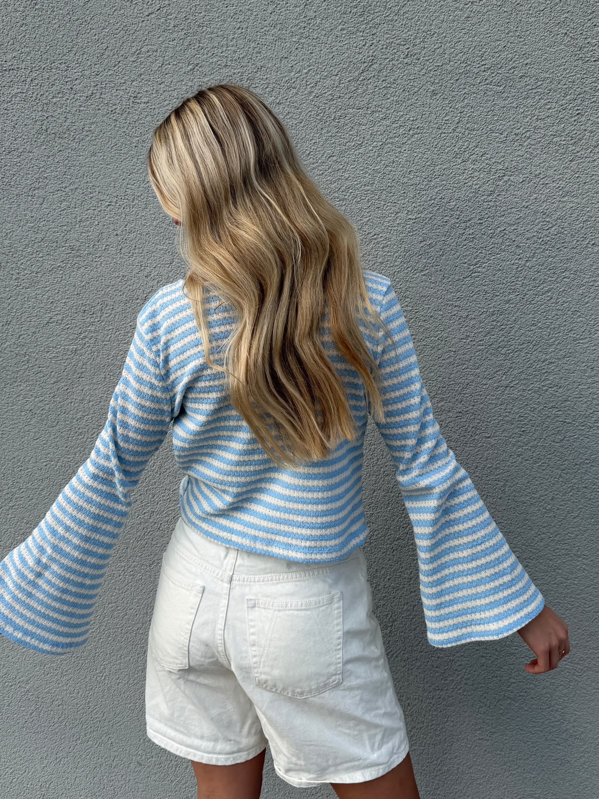 Cardigan "LINA" blue/white