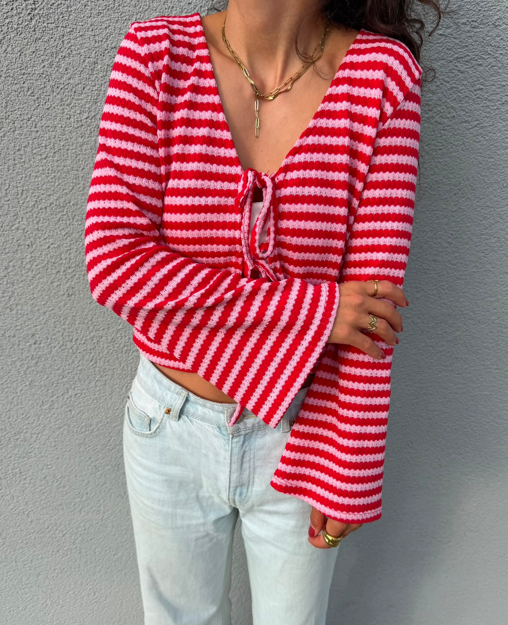 Cardigan "LINA" pink/red
