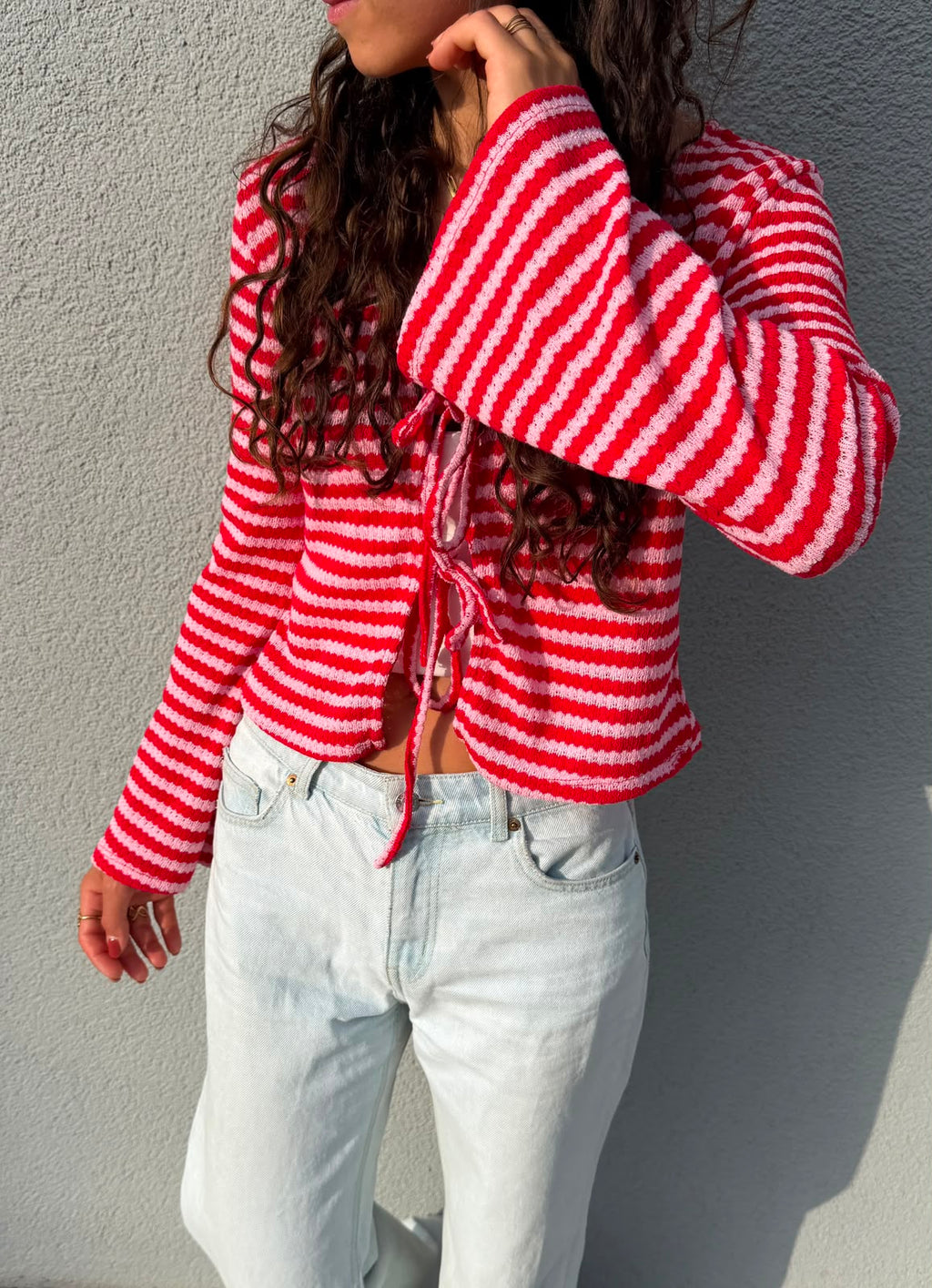 Cardigan "LINA" pink/red