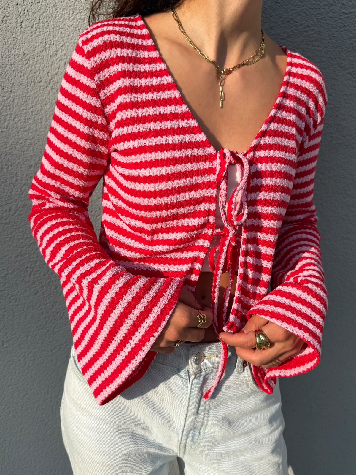 Cardigan "LINA" pink/red