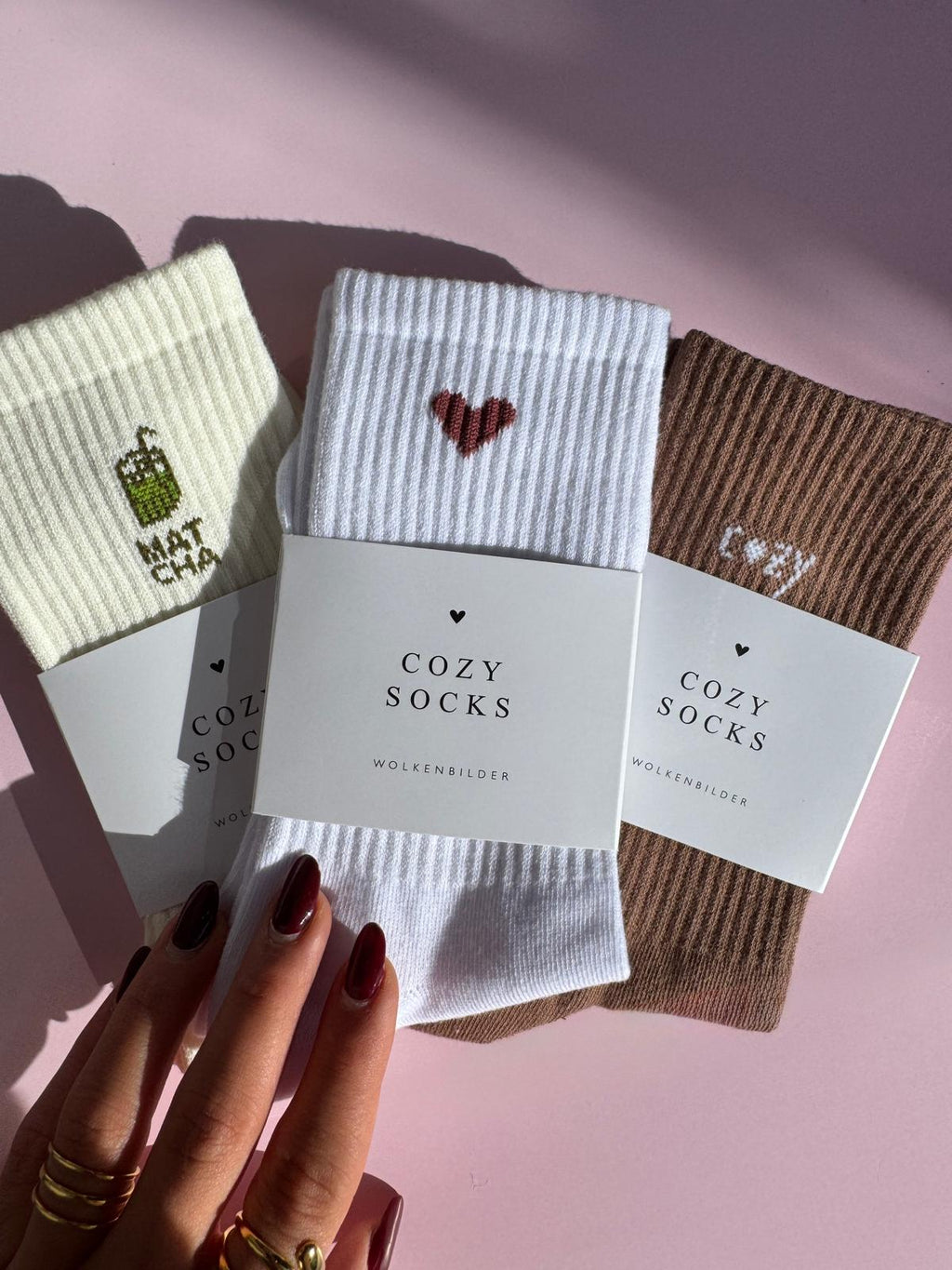 Cozy Socks "Brown Heart"