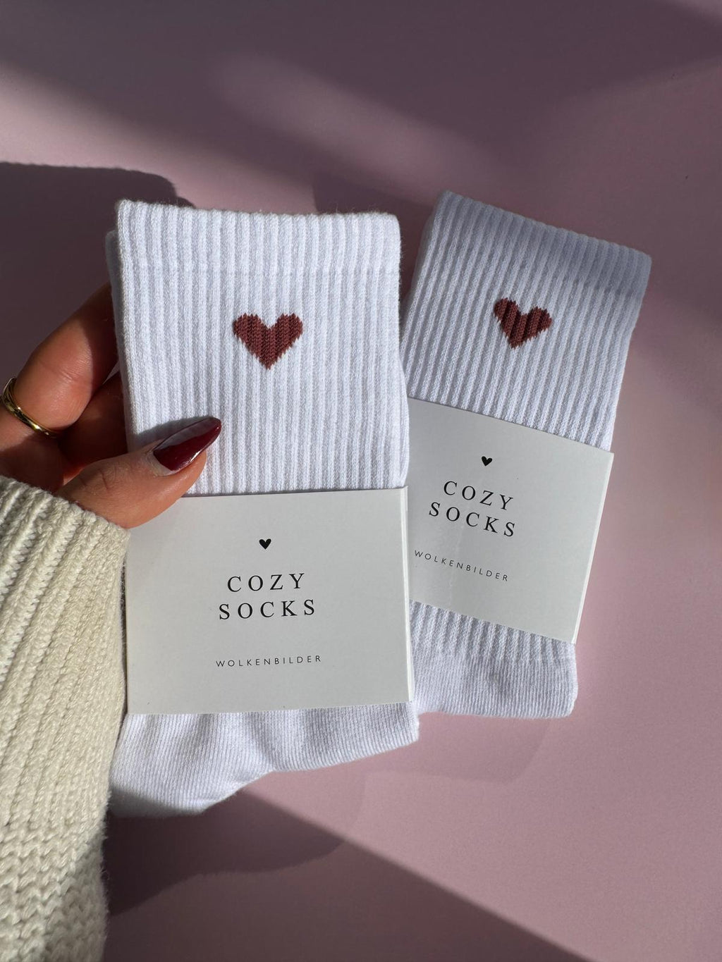 Cozy Socks "Brown Heart"