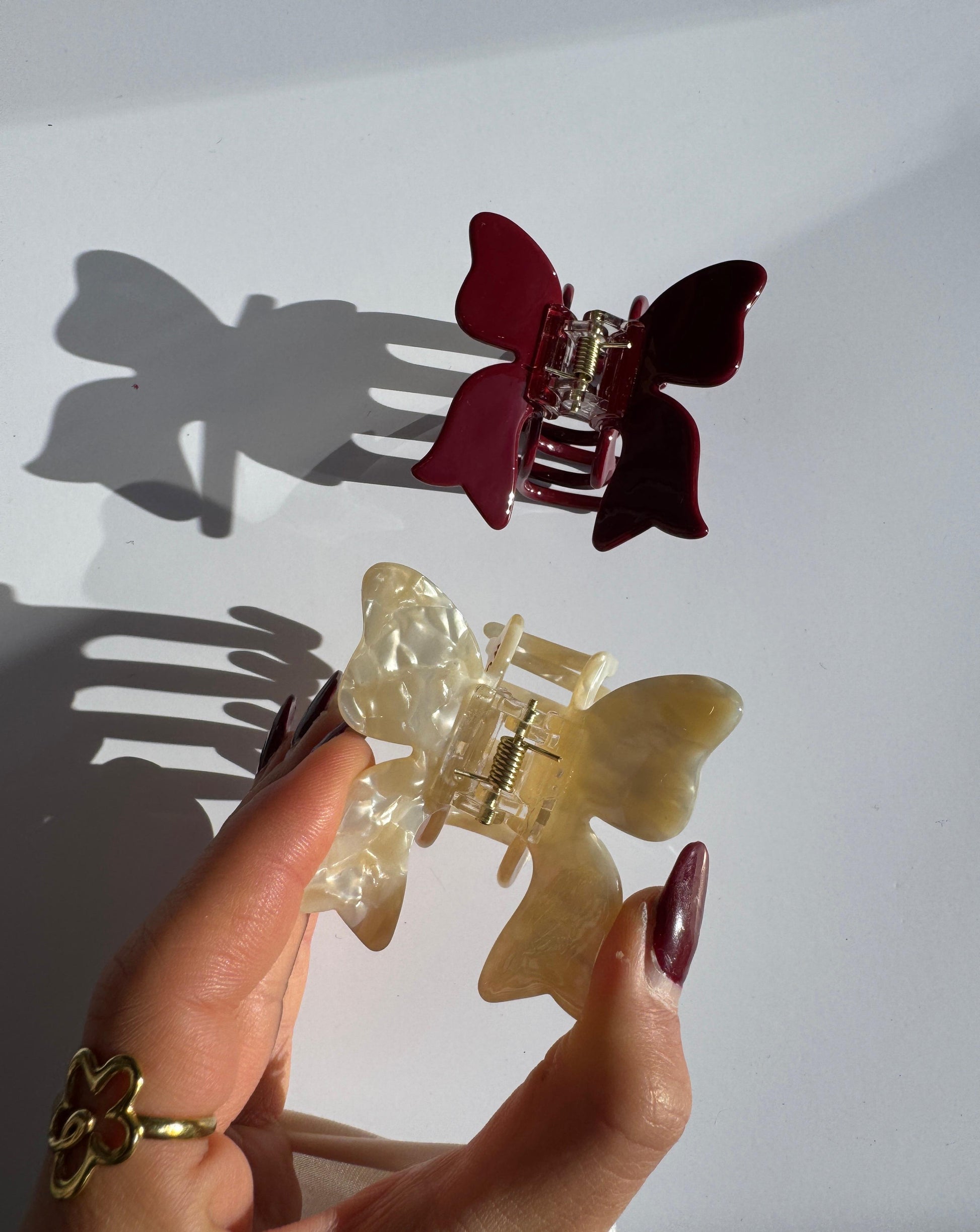 Marmorierte Haarklammer "SCHLEIFE"