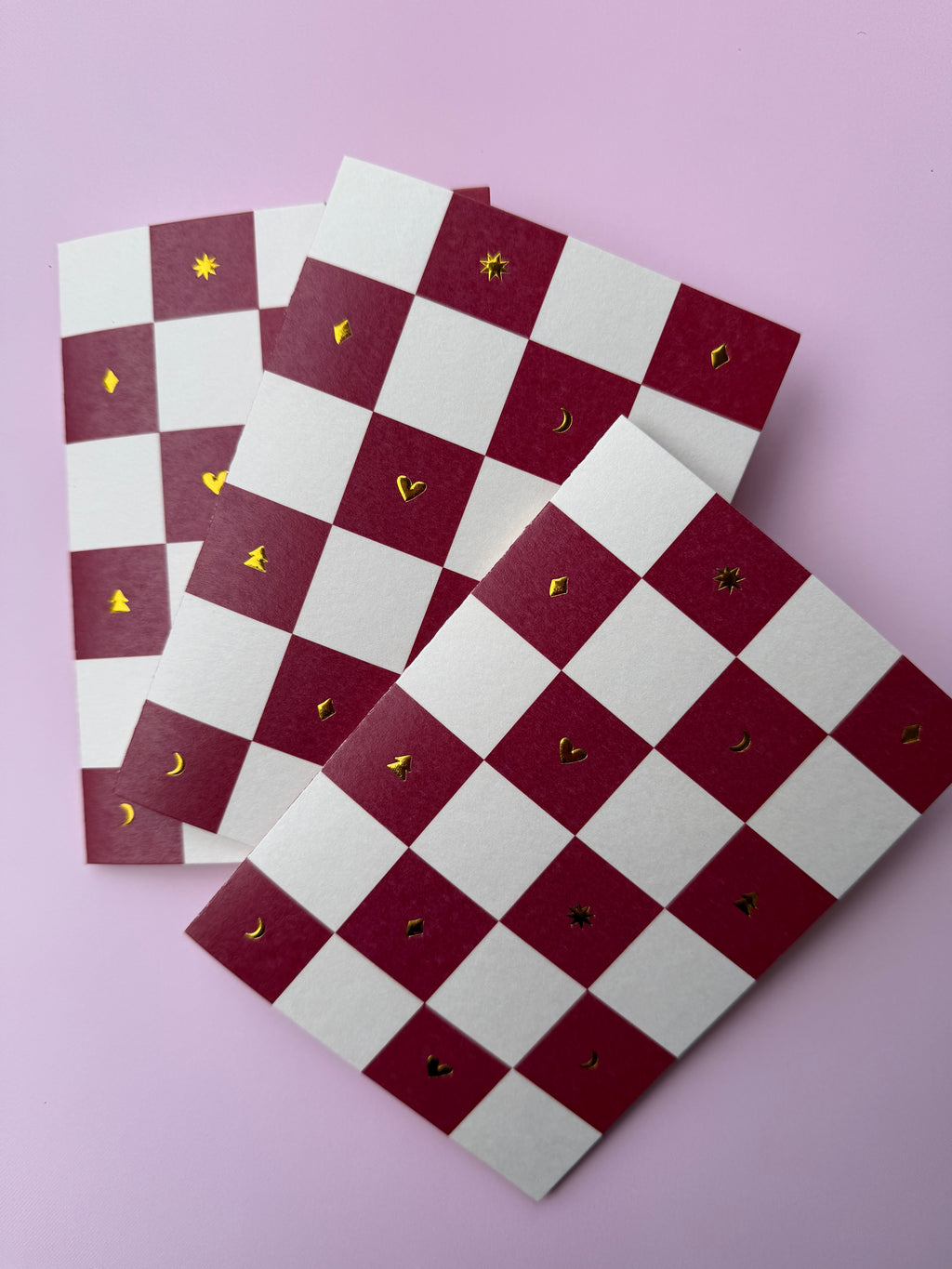 Klappkarte "Karo" mit Goldprägung