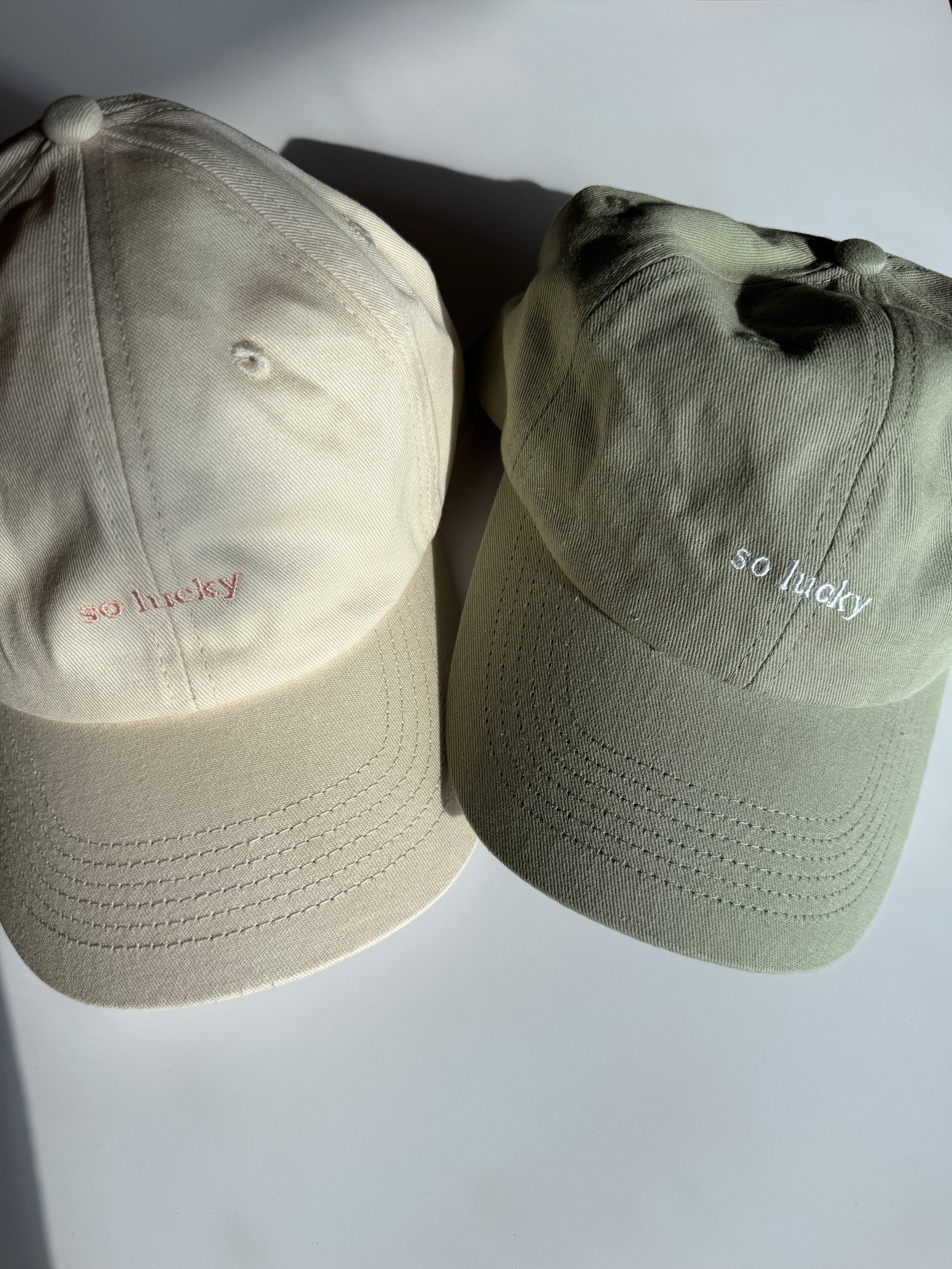 Cap "so lucky" green