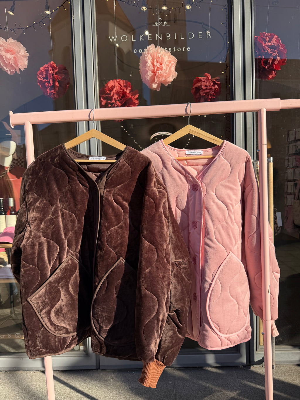 Steppjacke / Bomberjacke in Samtoptik