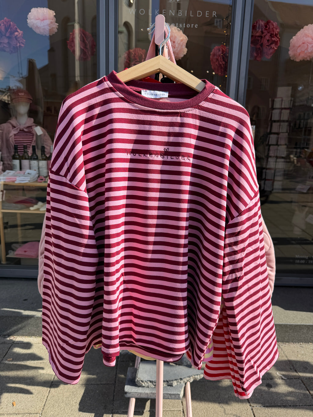 Oversized longsleeve stripes (burgundy / pink)