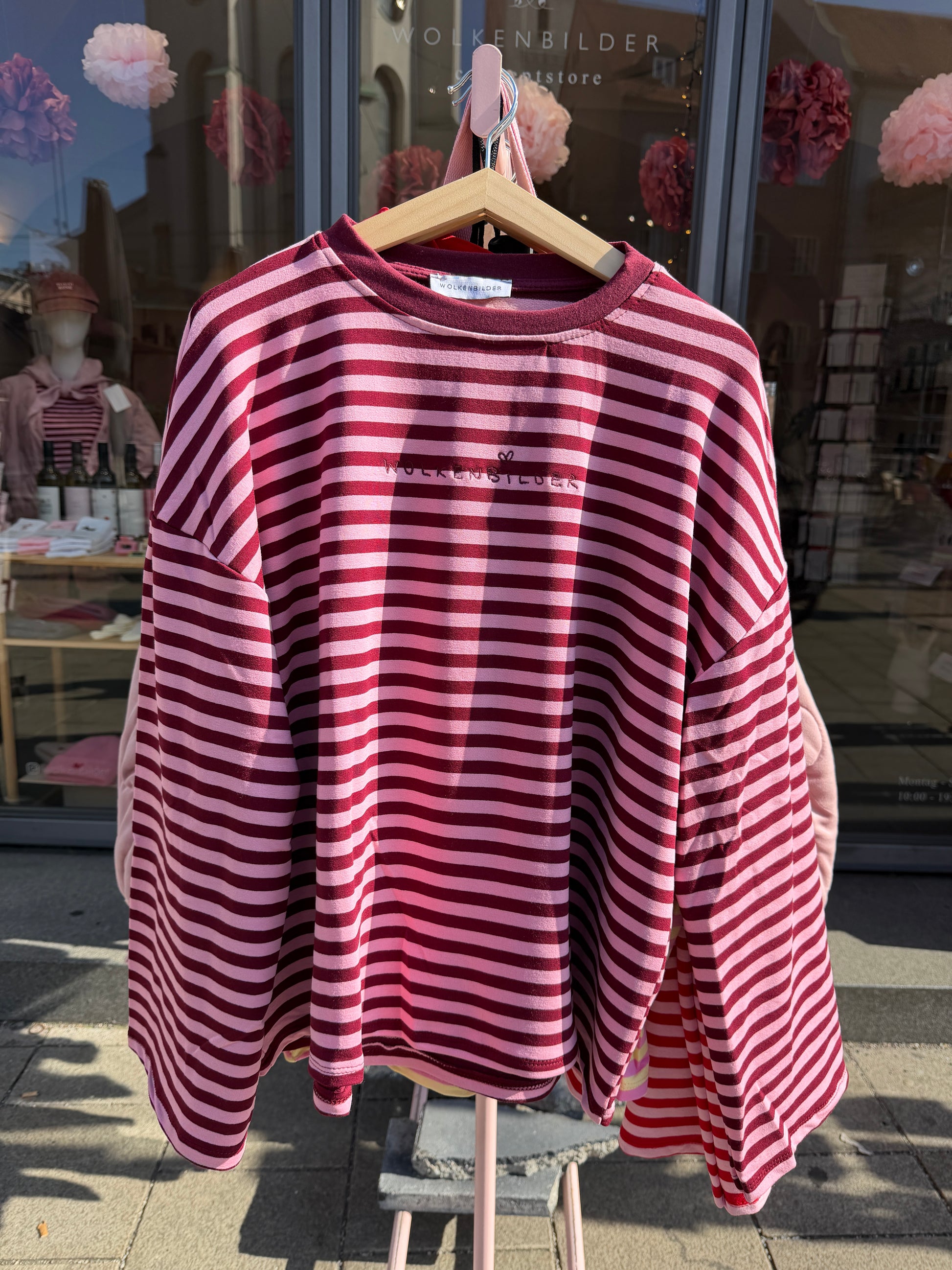 Oversized longsleeve stripes (burgundy / pink)