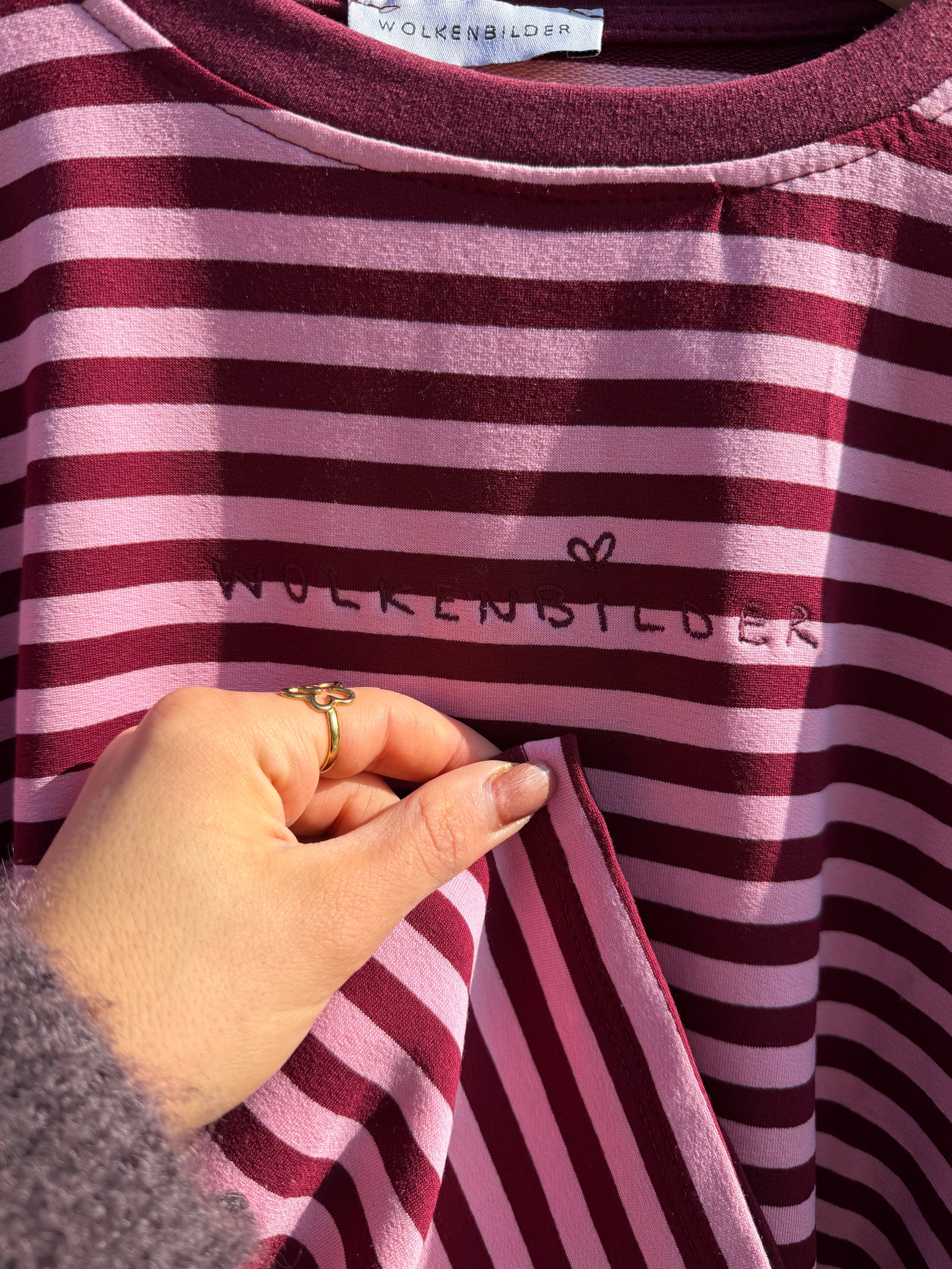 Oversized longsleeve stripes (burgundy / pink)