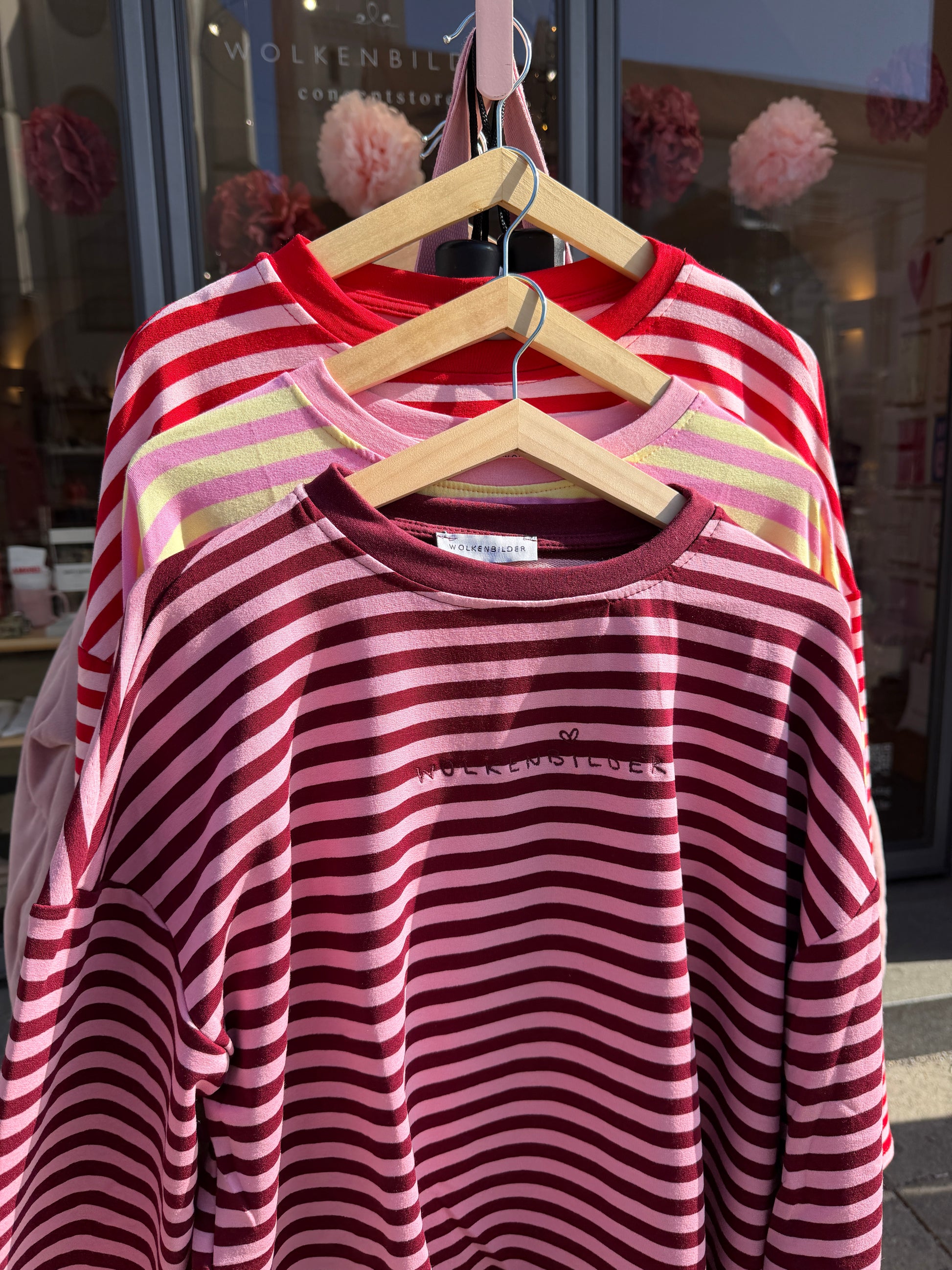 Oversized longsleeve stripes (red / pink)