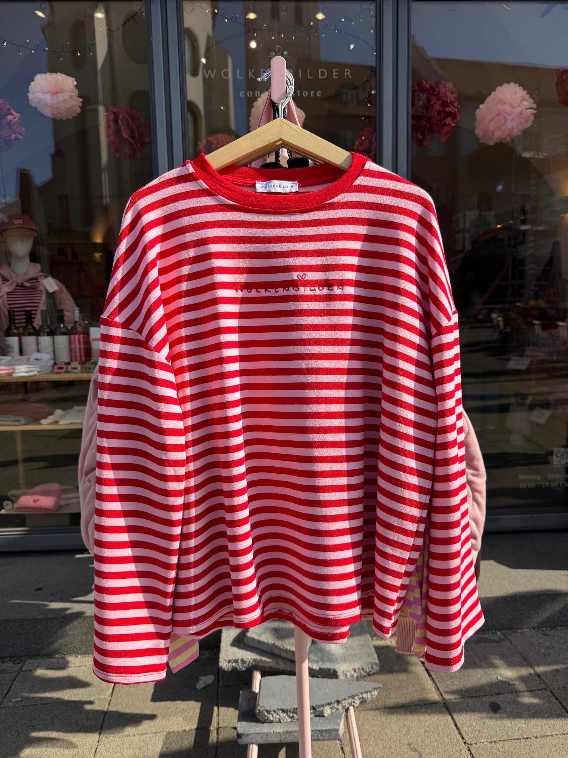 Oversized longsleeve stripes (red / pink)