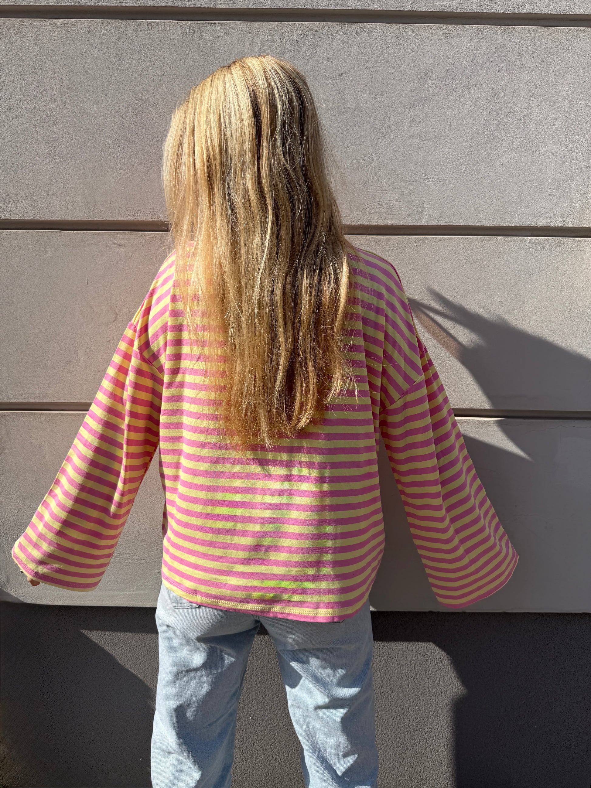 Oversized longsleeve stripes (yellow / pink)