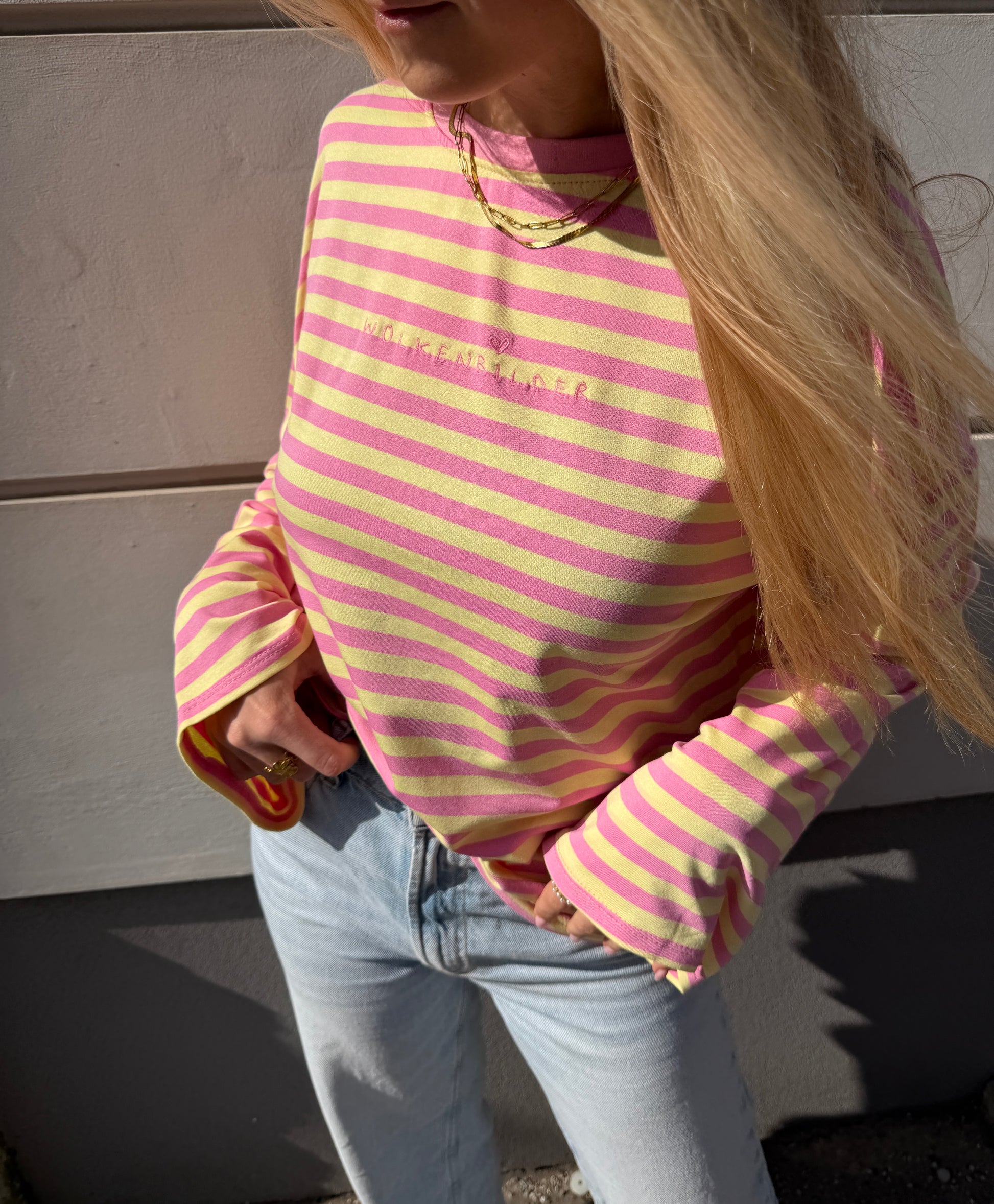 Oversized longsleeve stripes (yellow / pink)