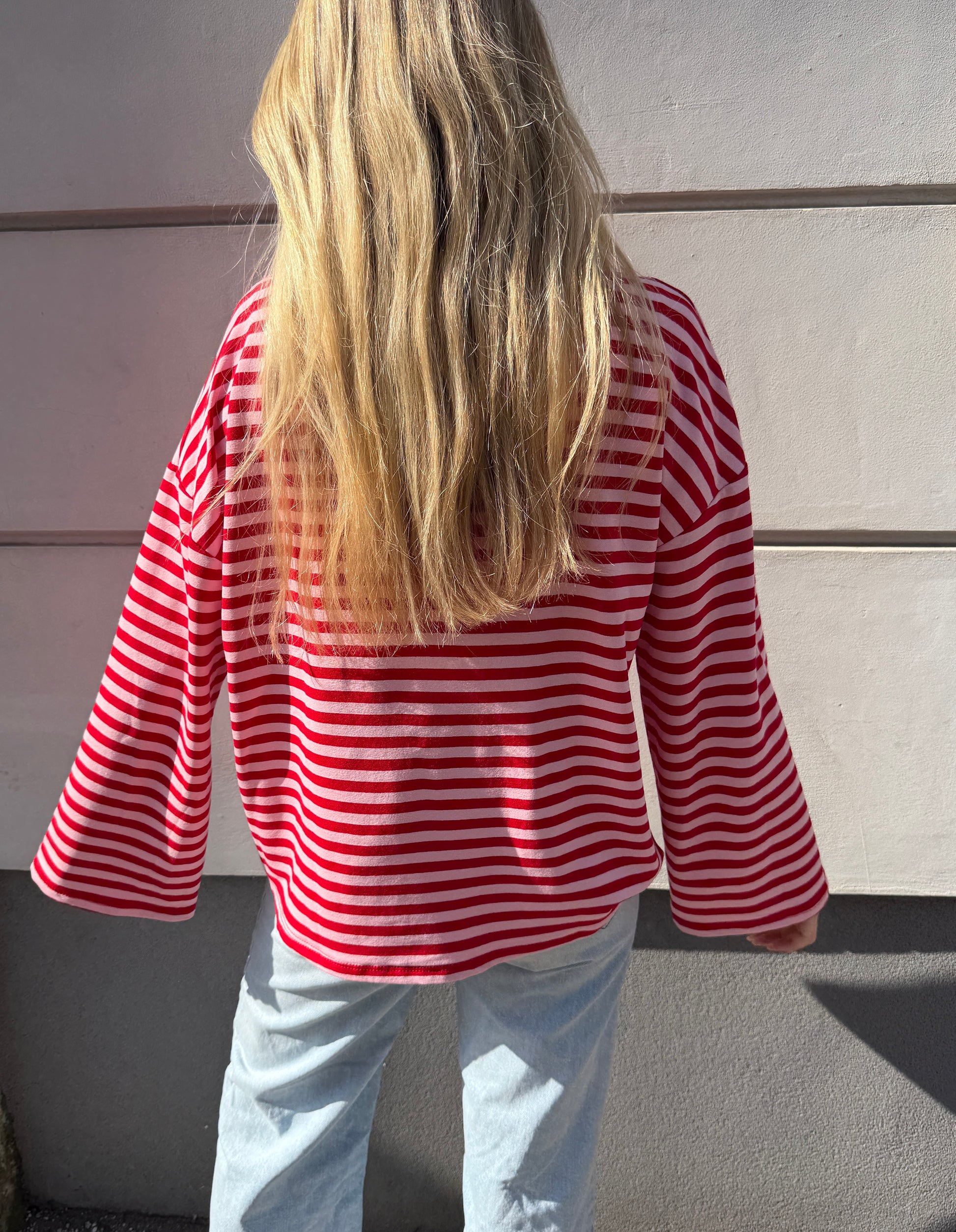 Oversized longsleeve stripes (red / pink)