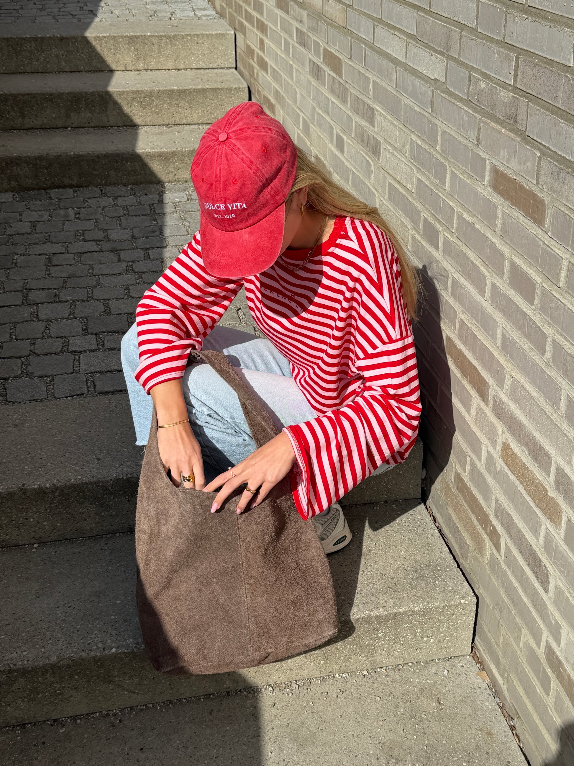 Oversized longsleeve stripes (red / pink)