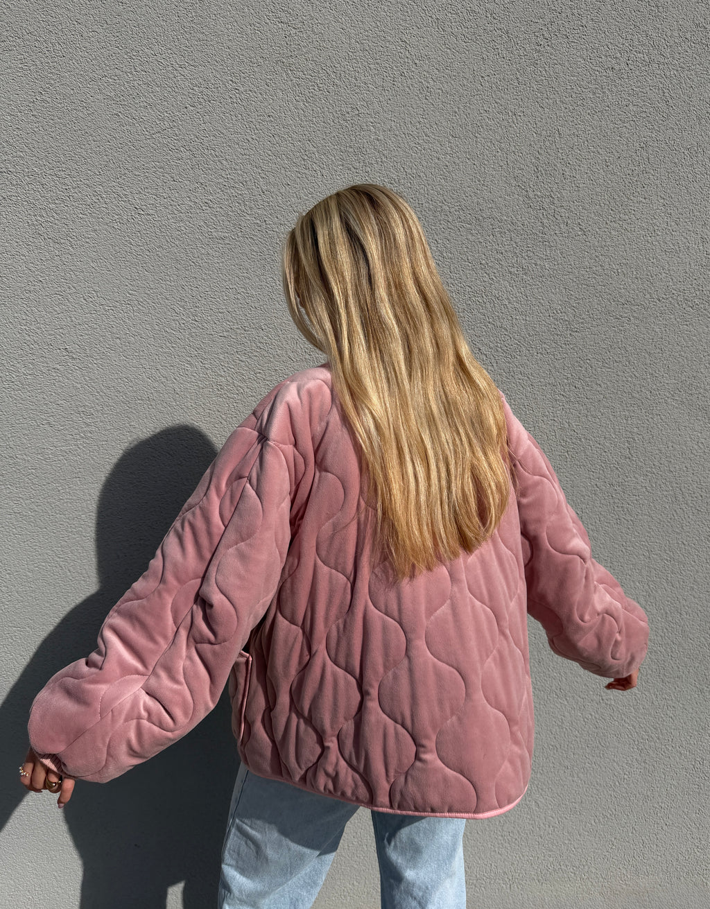 Steppjacke / Bomberjacke in Samtoptik