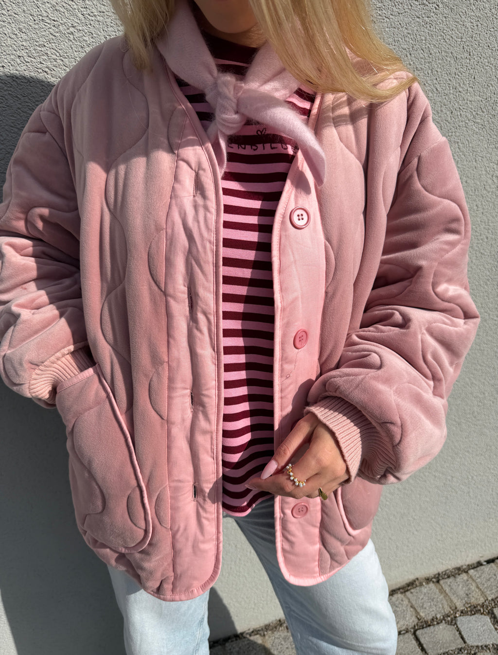 Steppjacke / Bomberjacke in Samtoptik