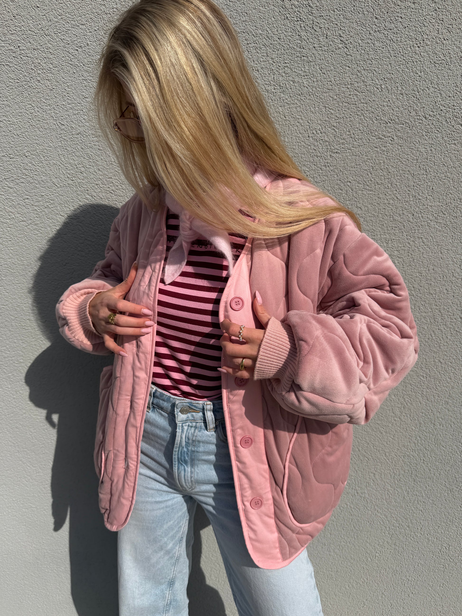 Steppjacke / Bomberjacke in Samtoptik