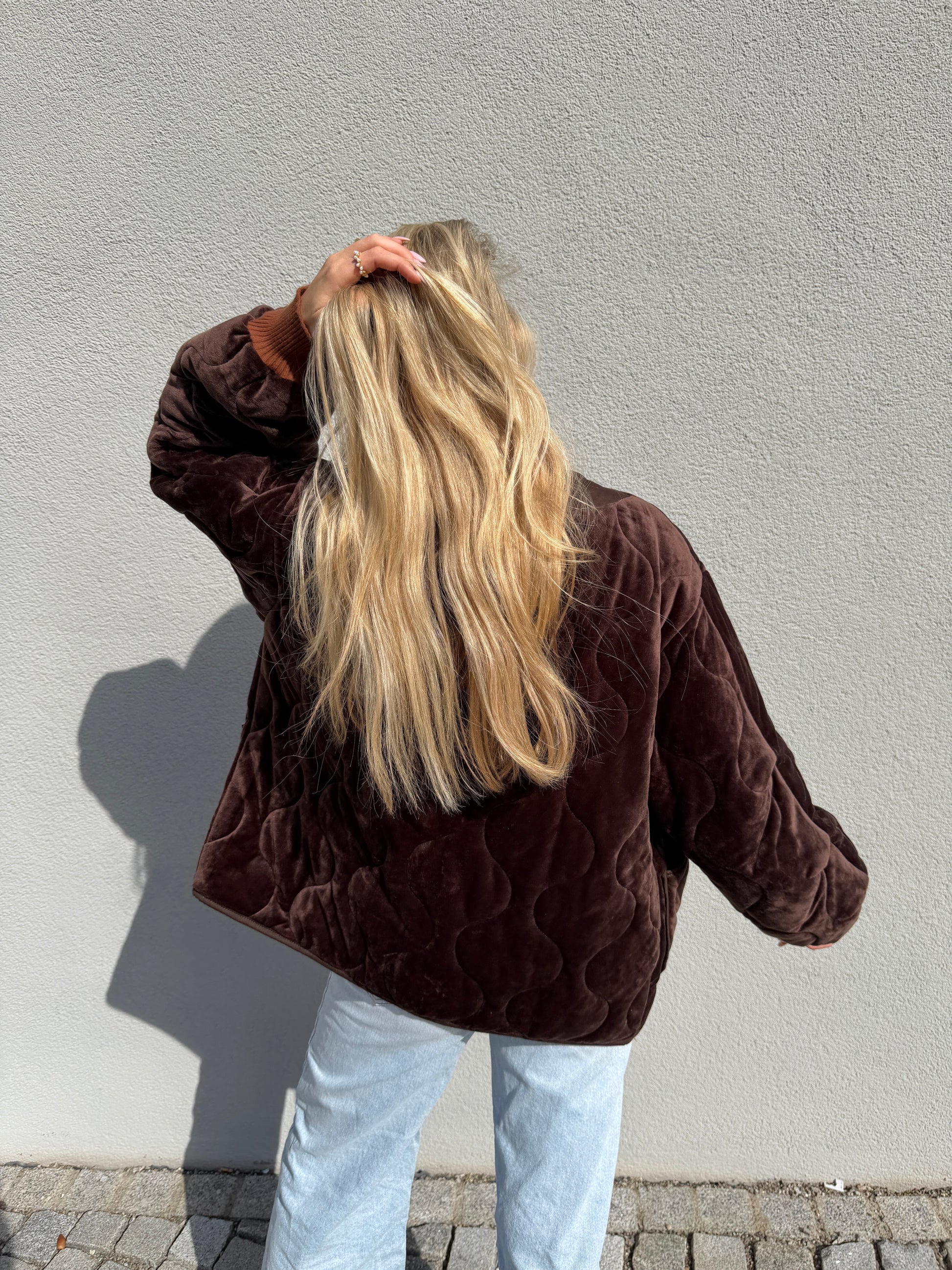 Steppjacke / Bomberjacke in Samtoptik