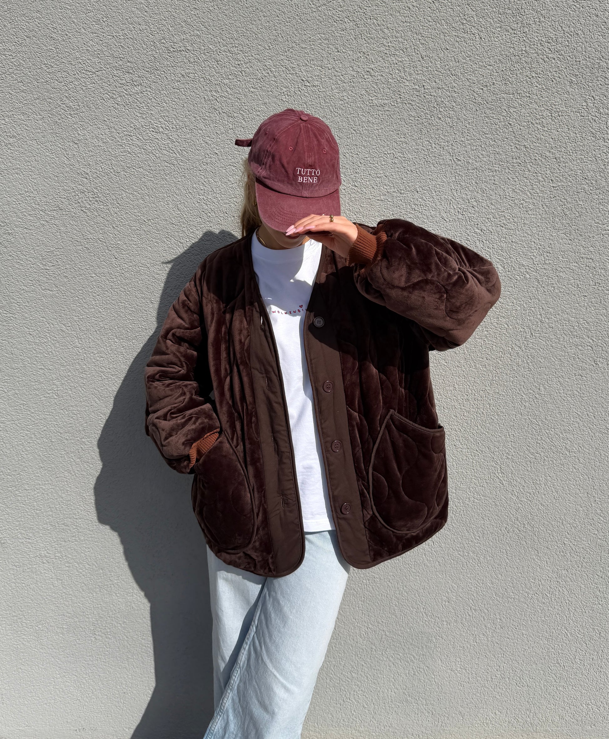 Steppjacke / Bomberjacke in Samtoptik