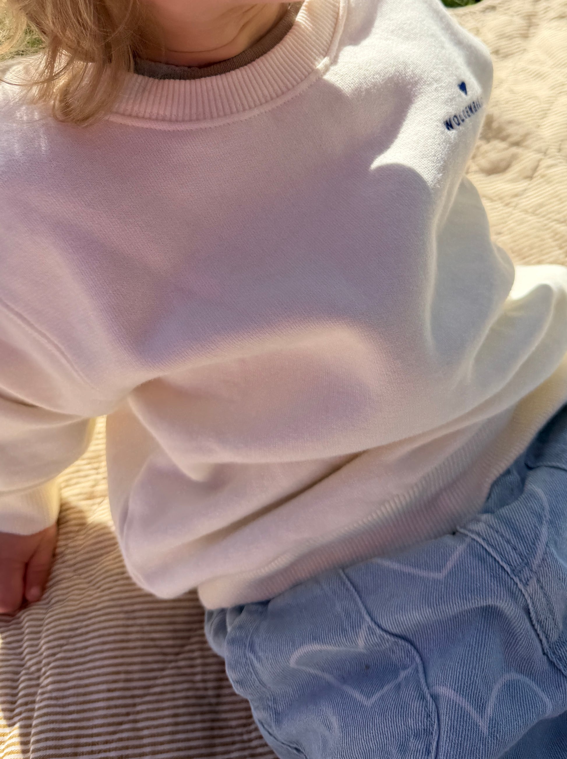 Kids Sweater "More Amore" creme / blue