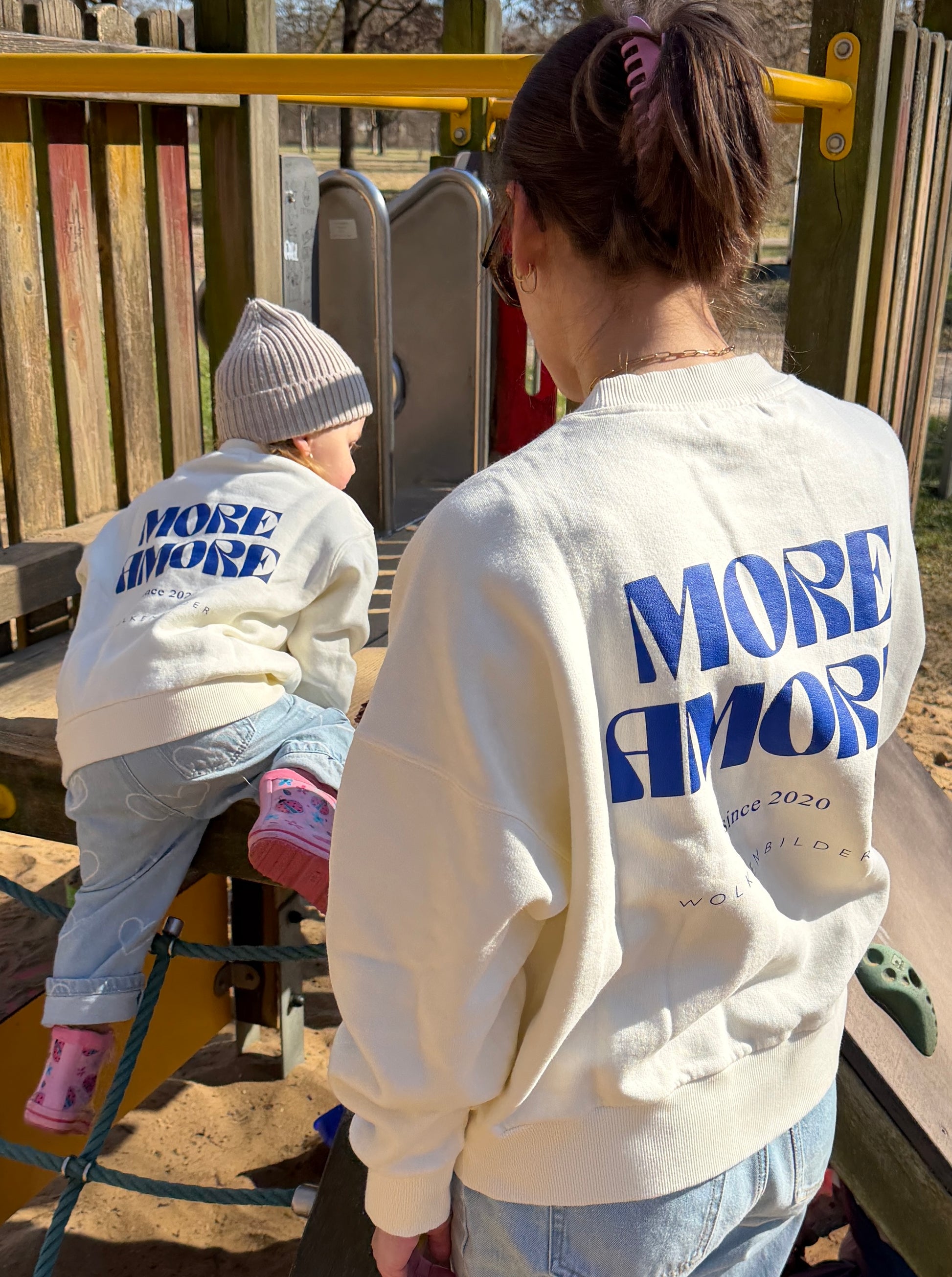 Kids Sweater "More Amore" creme / blue