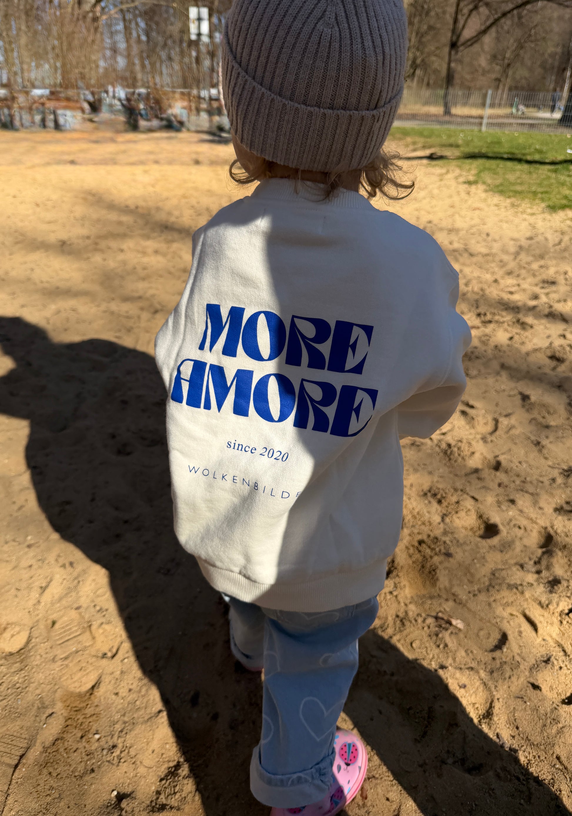 Kids Sweater "More Amore" creme / blue