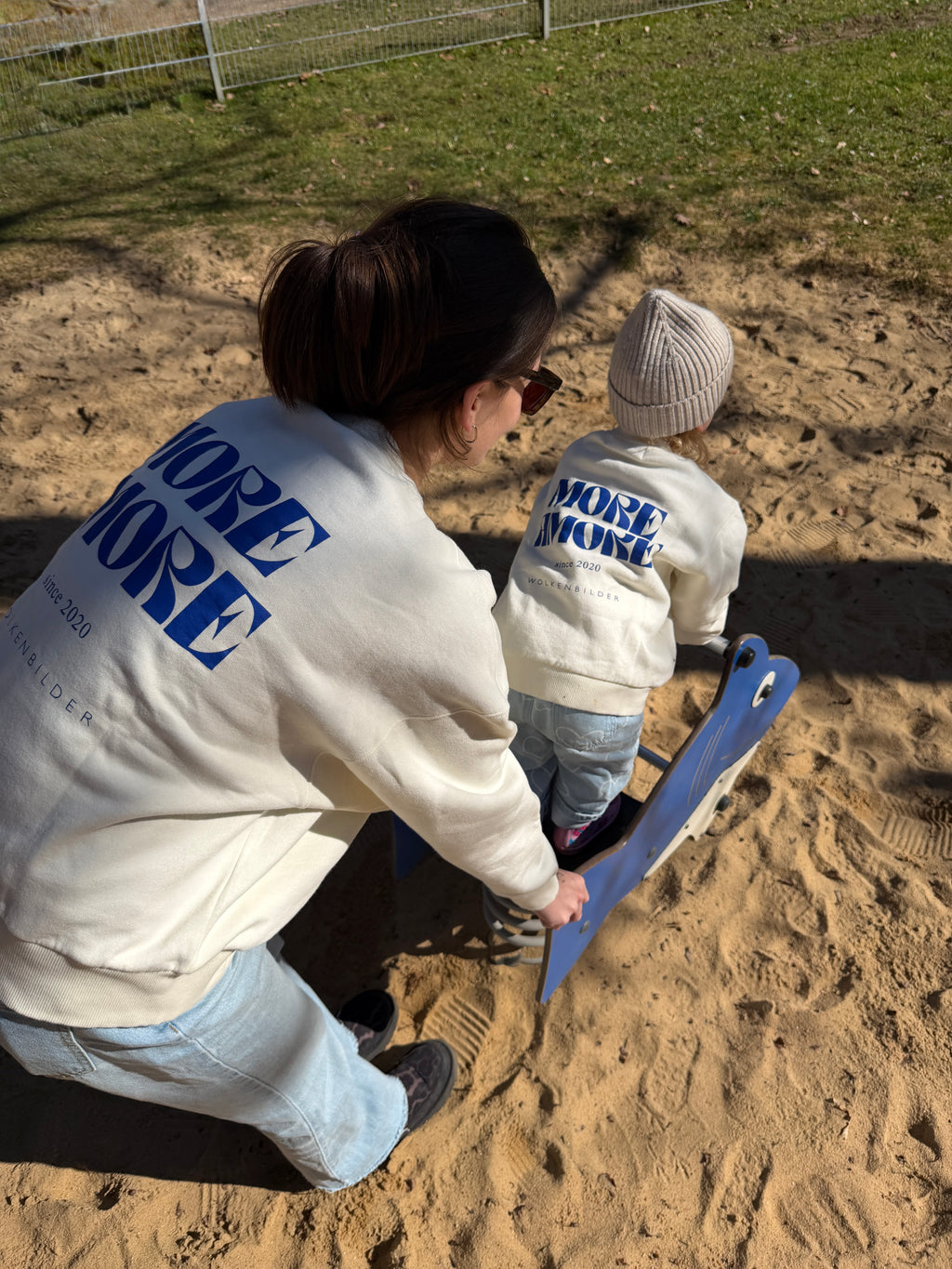 Kids Sweater "More Amore" creme / blue