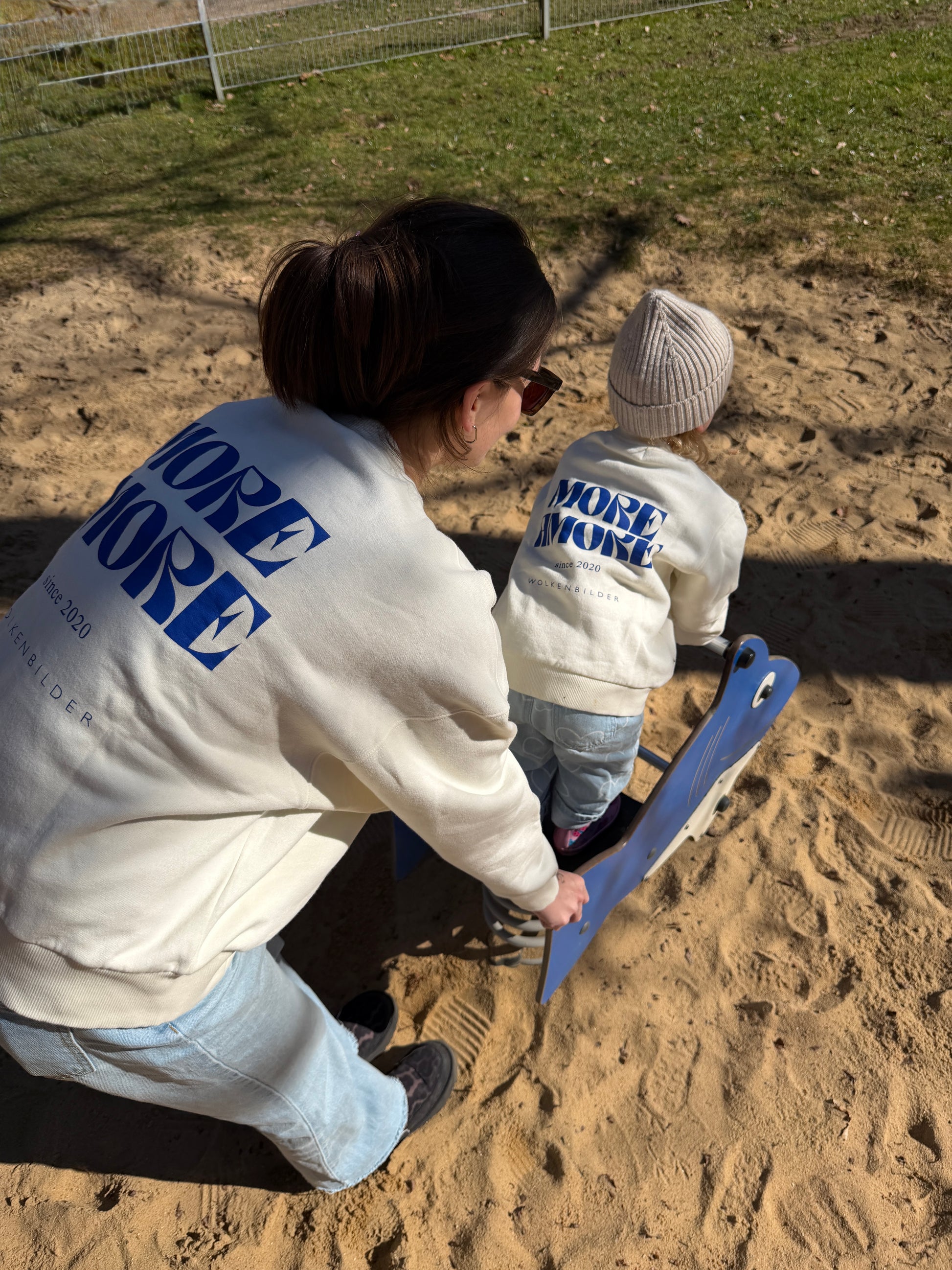 Kids Sweater "More Amore" creme / blue
