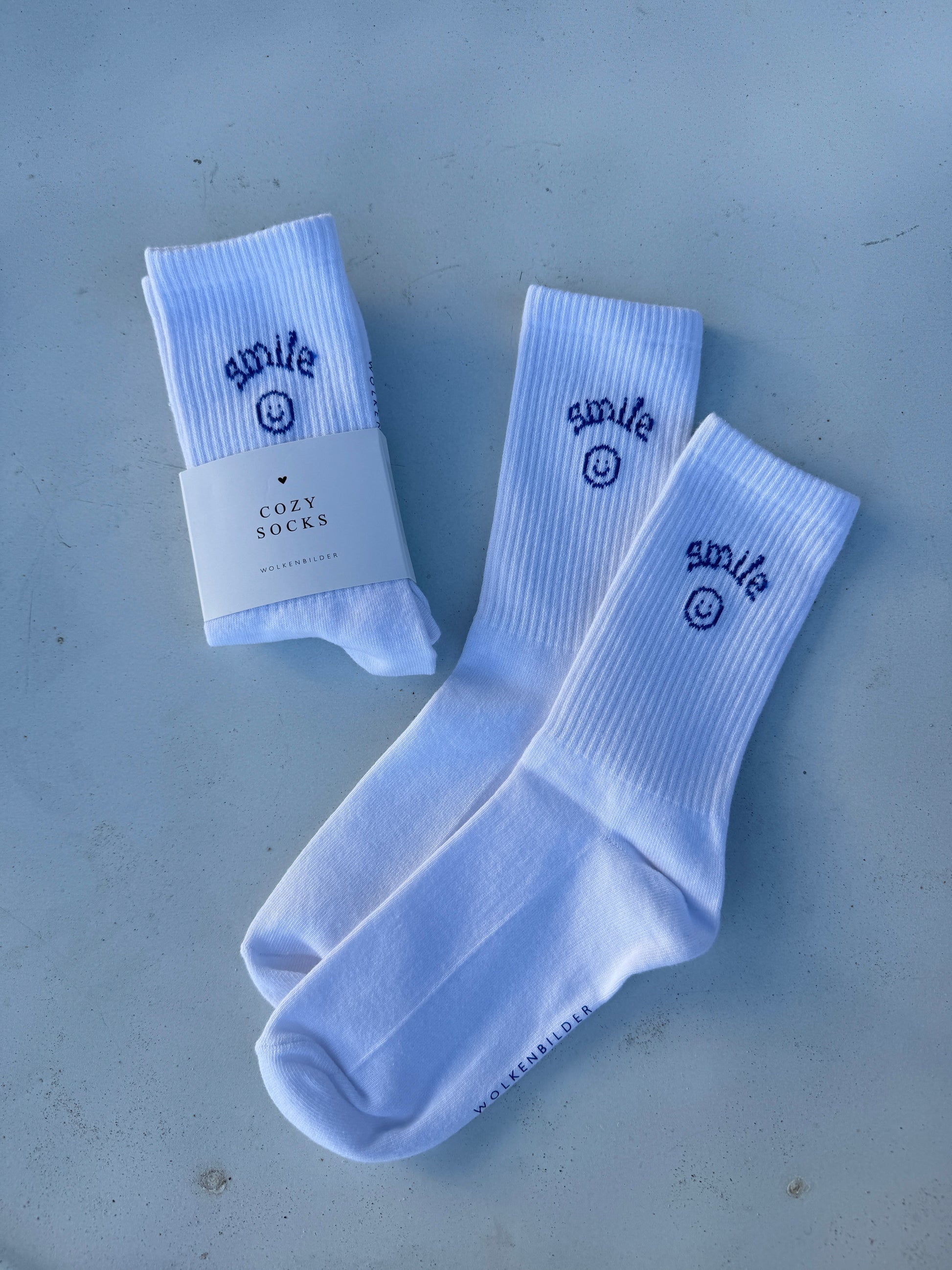 Cozy Socks "Blue SMILE"