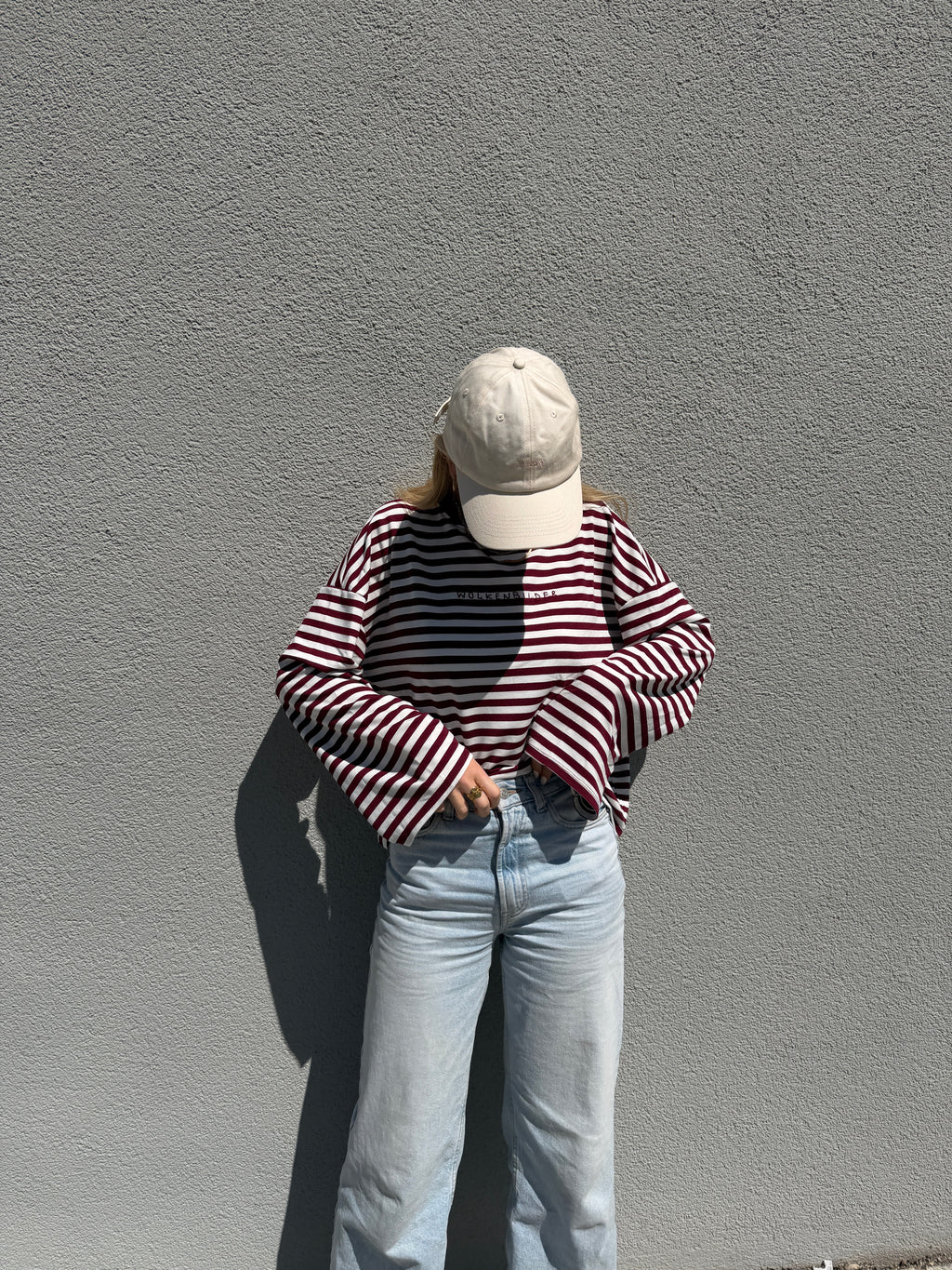Oversized longsleeve stripes (burgundy / white)