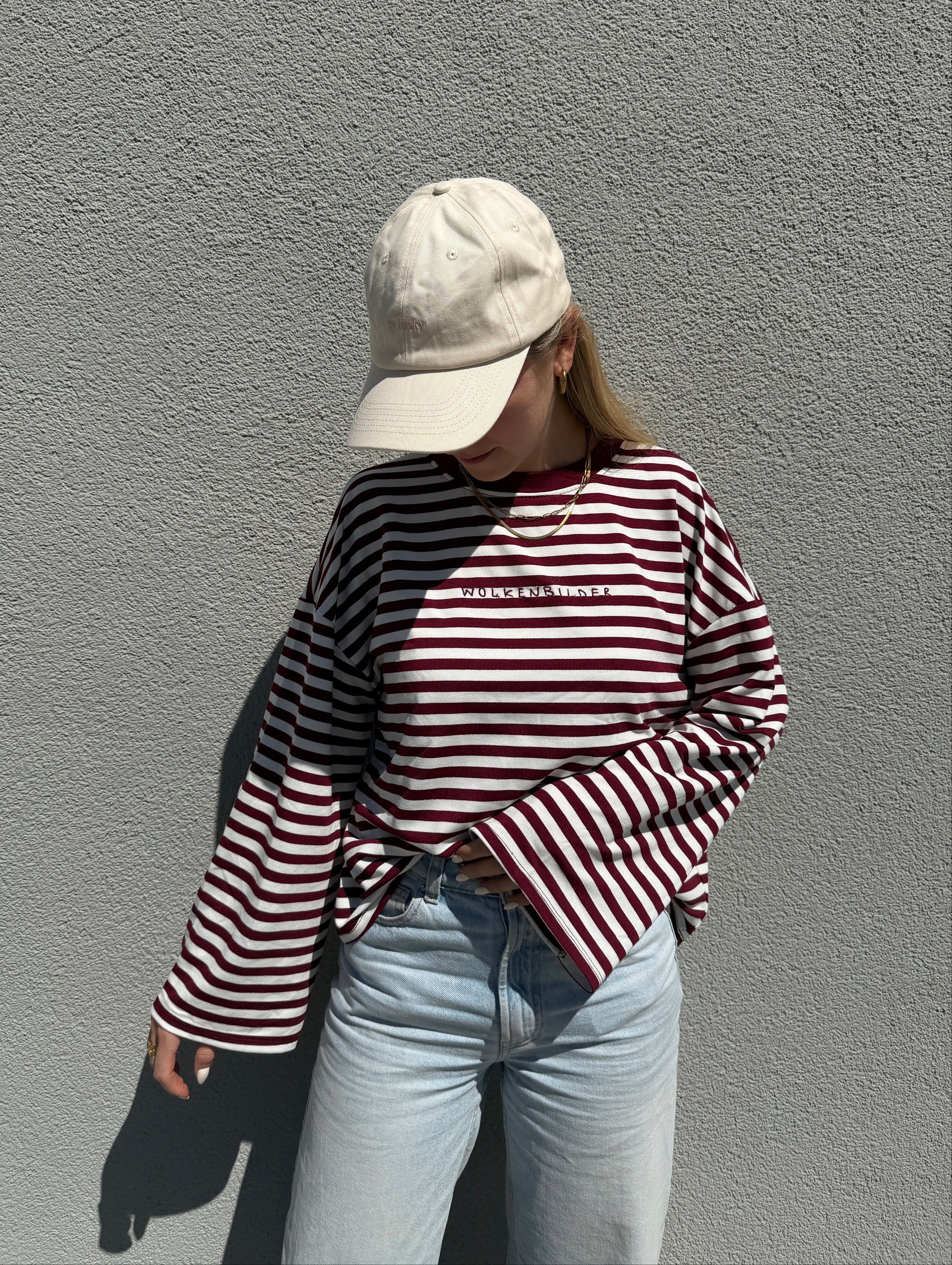 Oversized longsleeve stripes (burgundy / white)