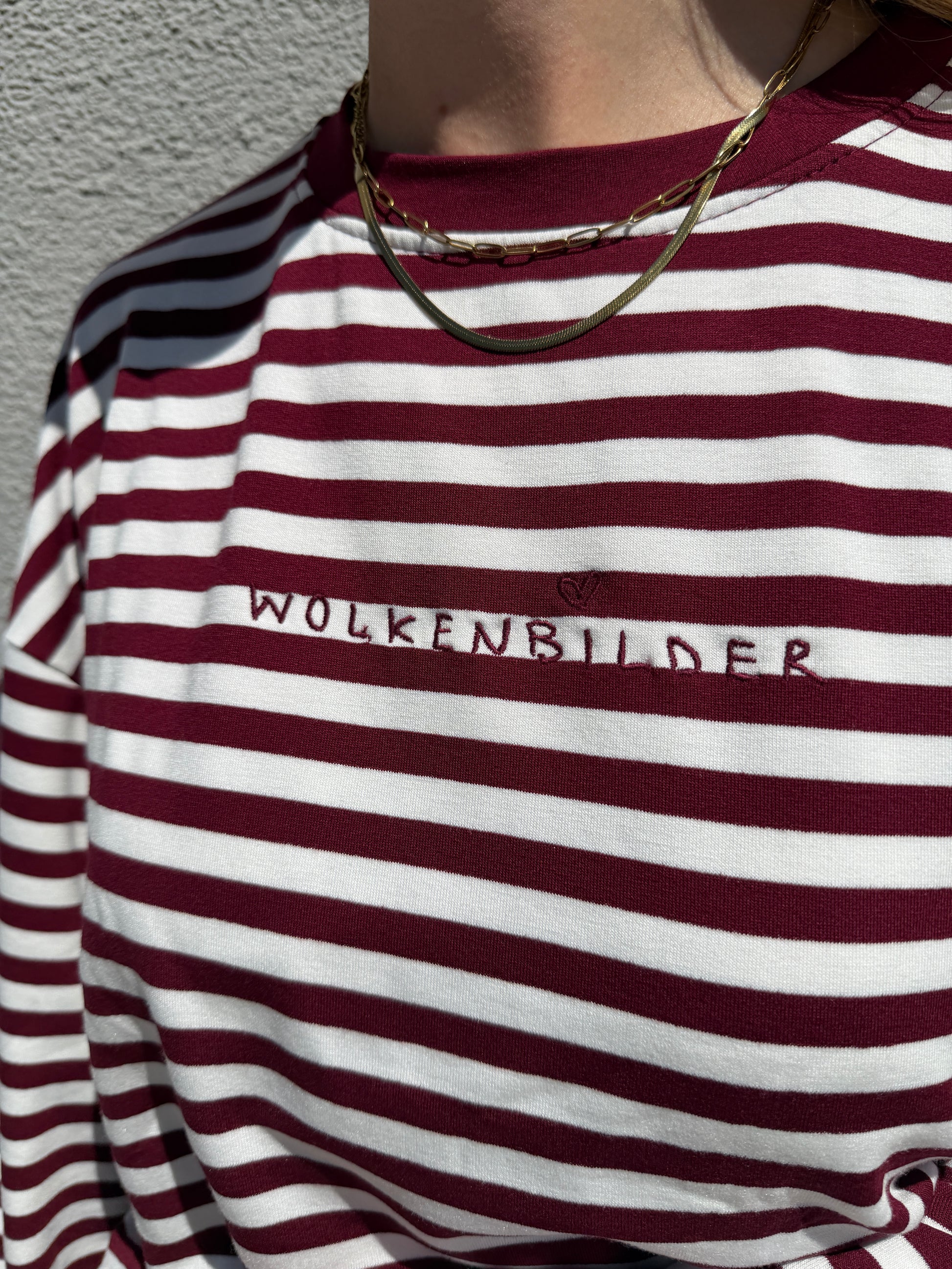 Oversized longsleeve stripes (burgundy / white)