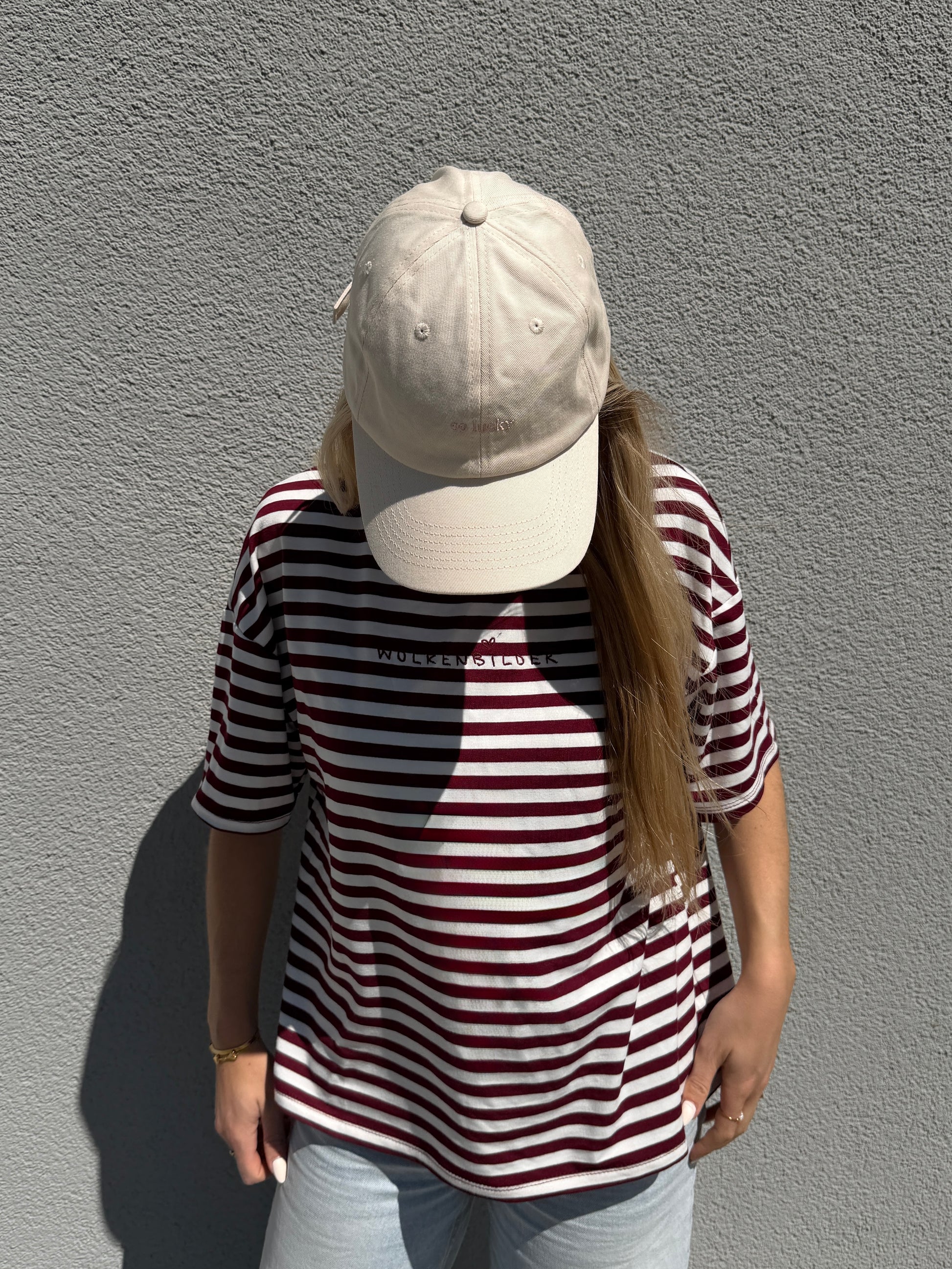 Oversized Shortsleeve stripes (bordeaux / white)