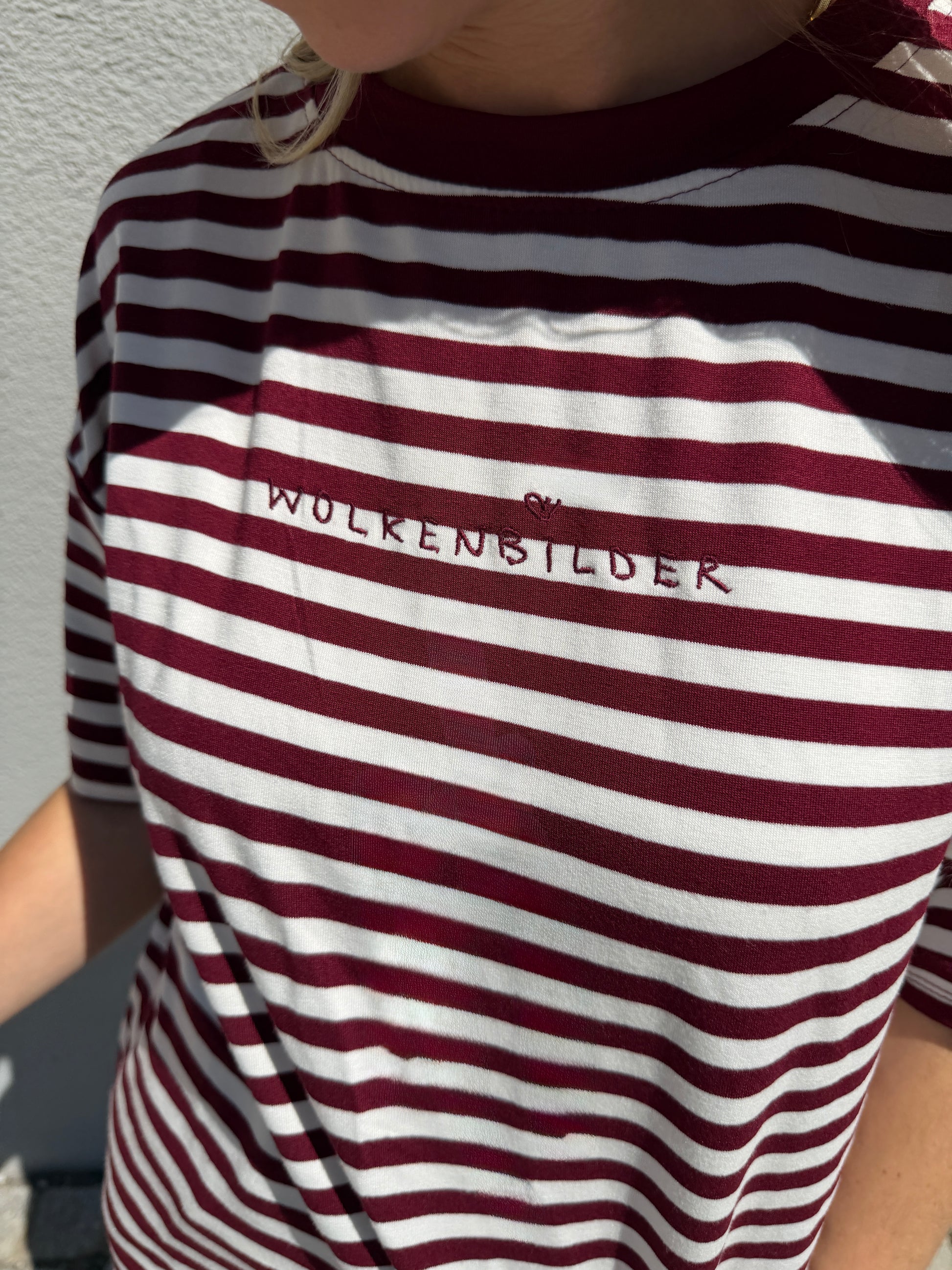 Oversized Shortsleeve stripes (bordeaux / white)