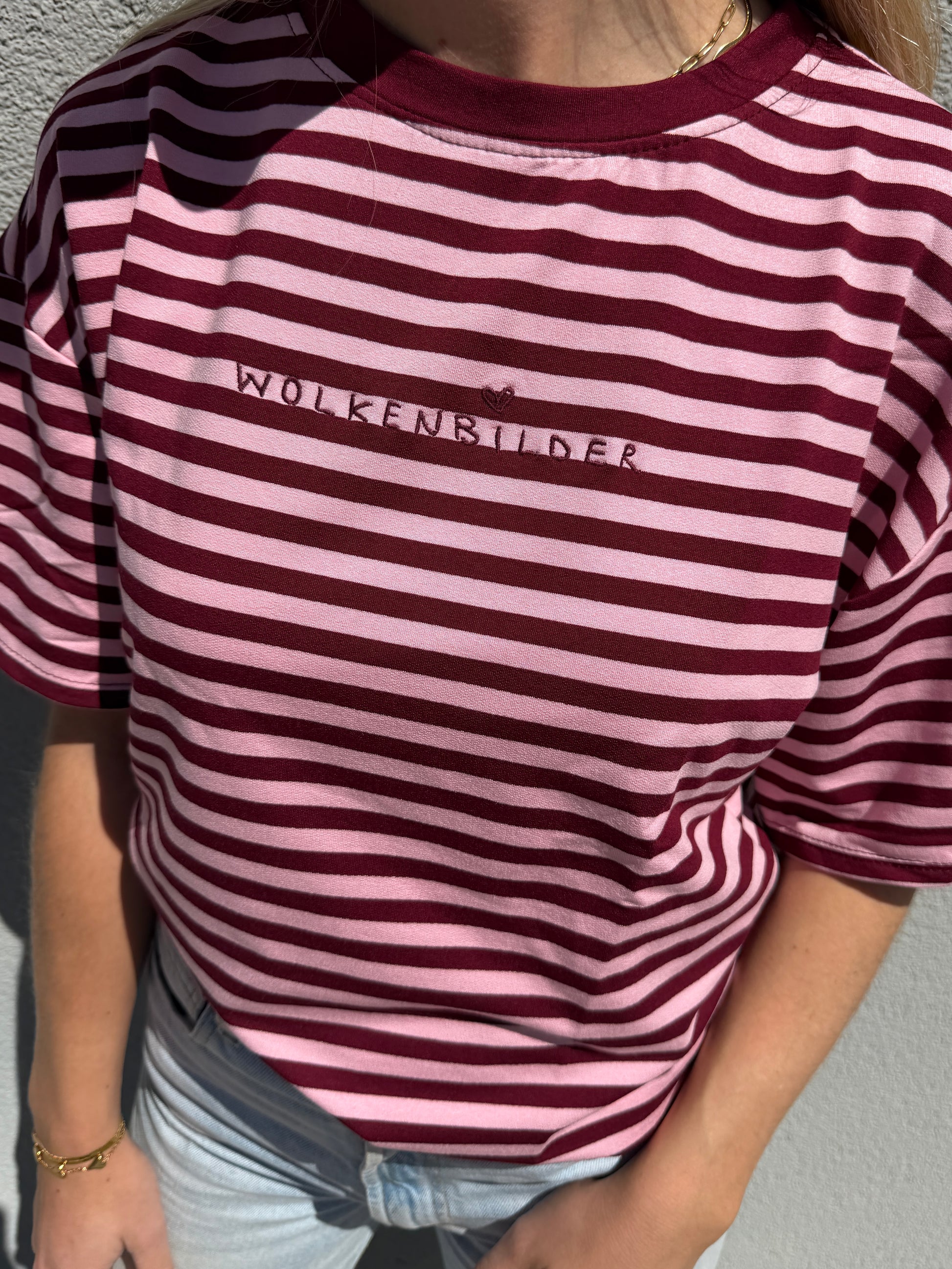 Oversized Shortsleeve stripes (burgundy / pink)