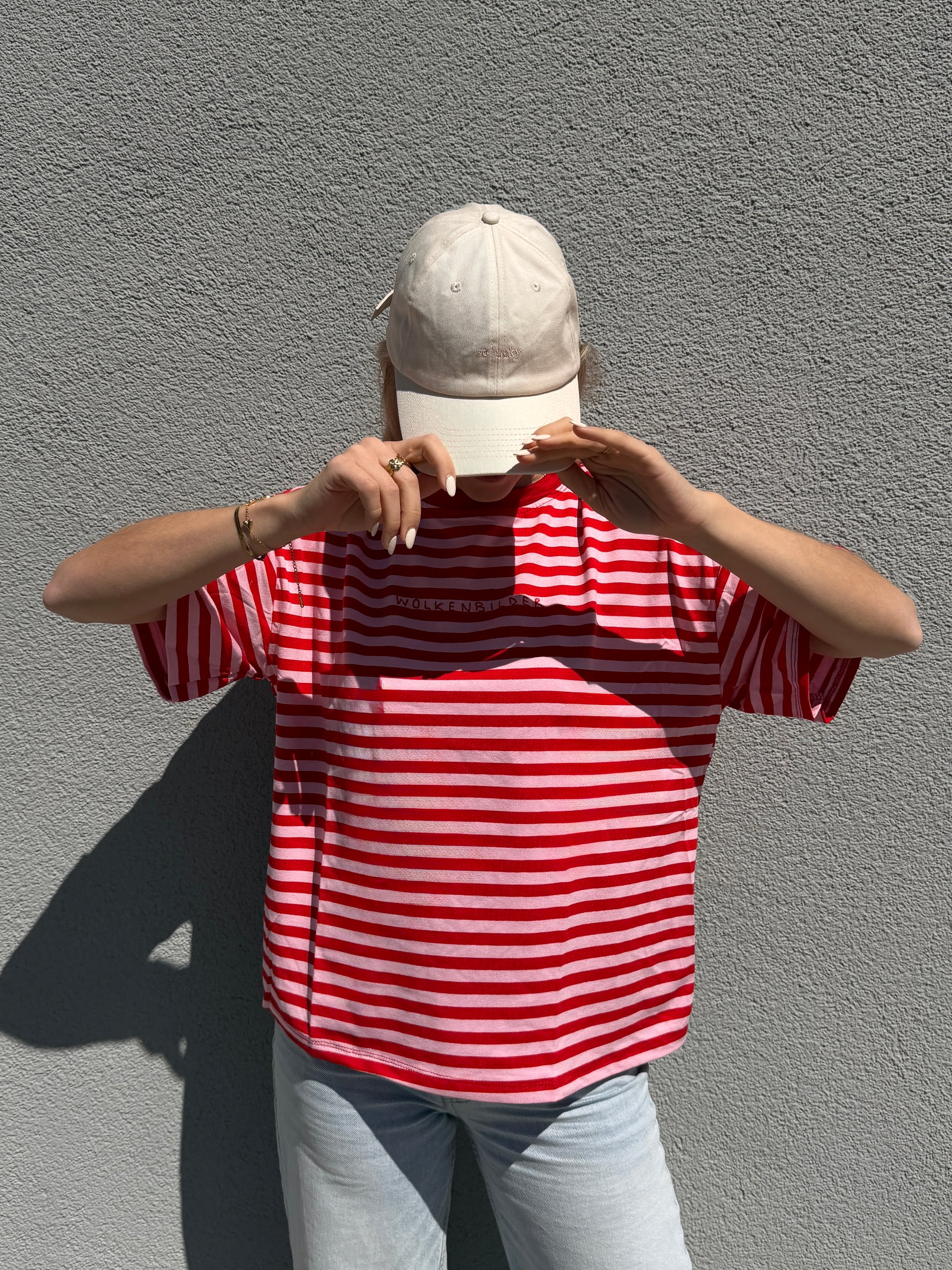 Oversized Shortsleeve stripes (red / pink)