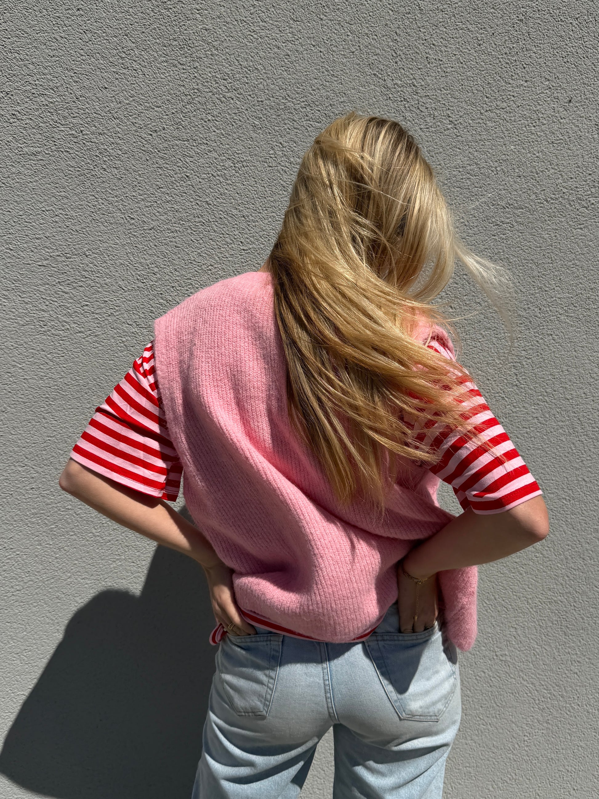 Sommerstrickweste - Rosa