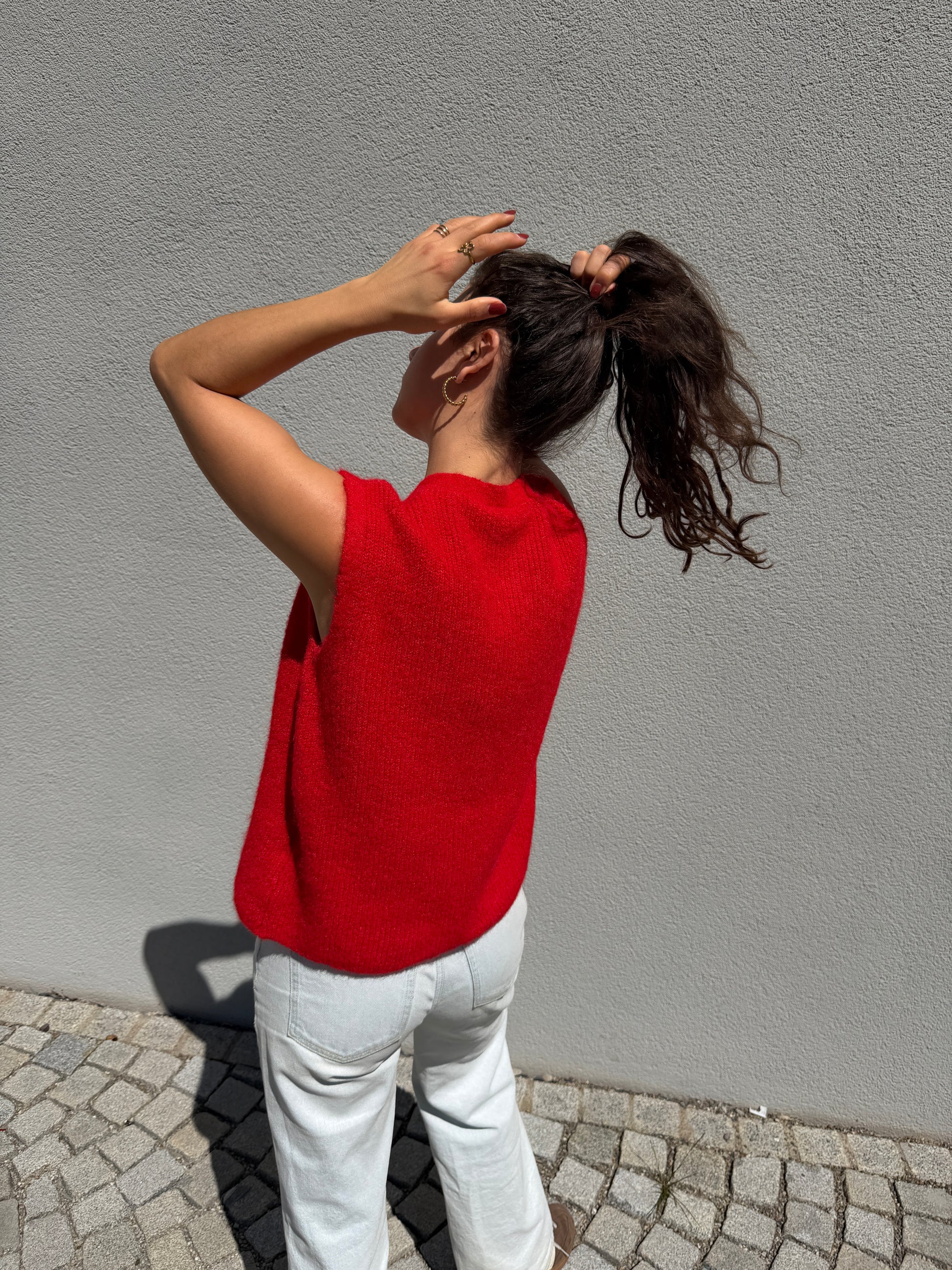 Sommerstrickweste - Rot