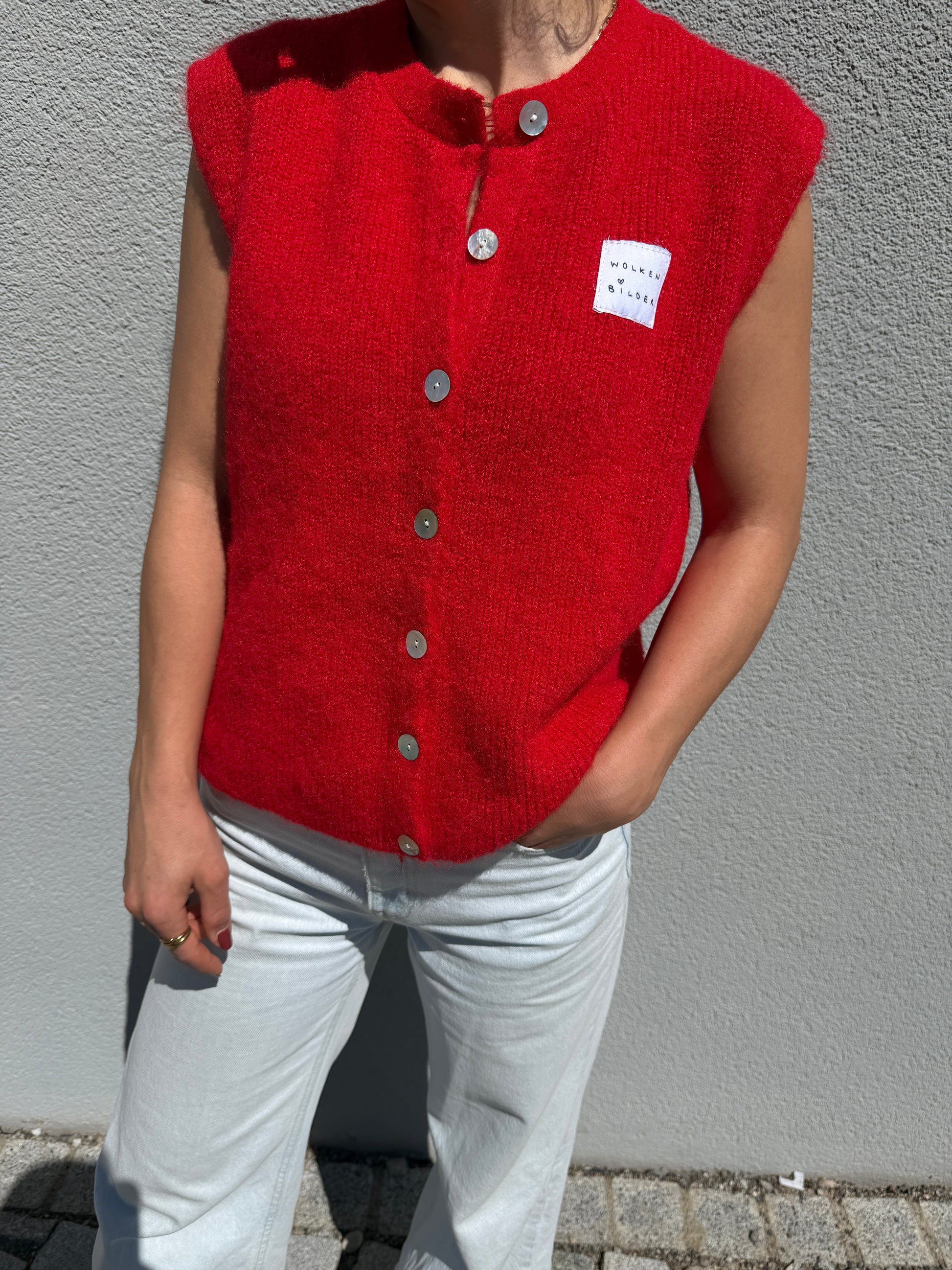Sommerstrickweste - Rot
