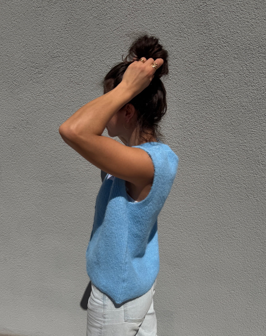 Sommerstrickweste - Hellblau