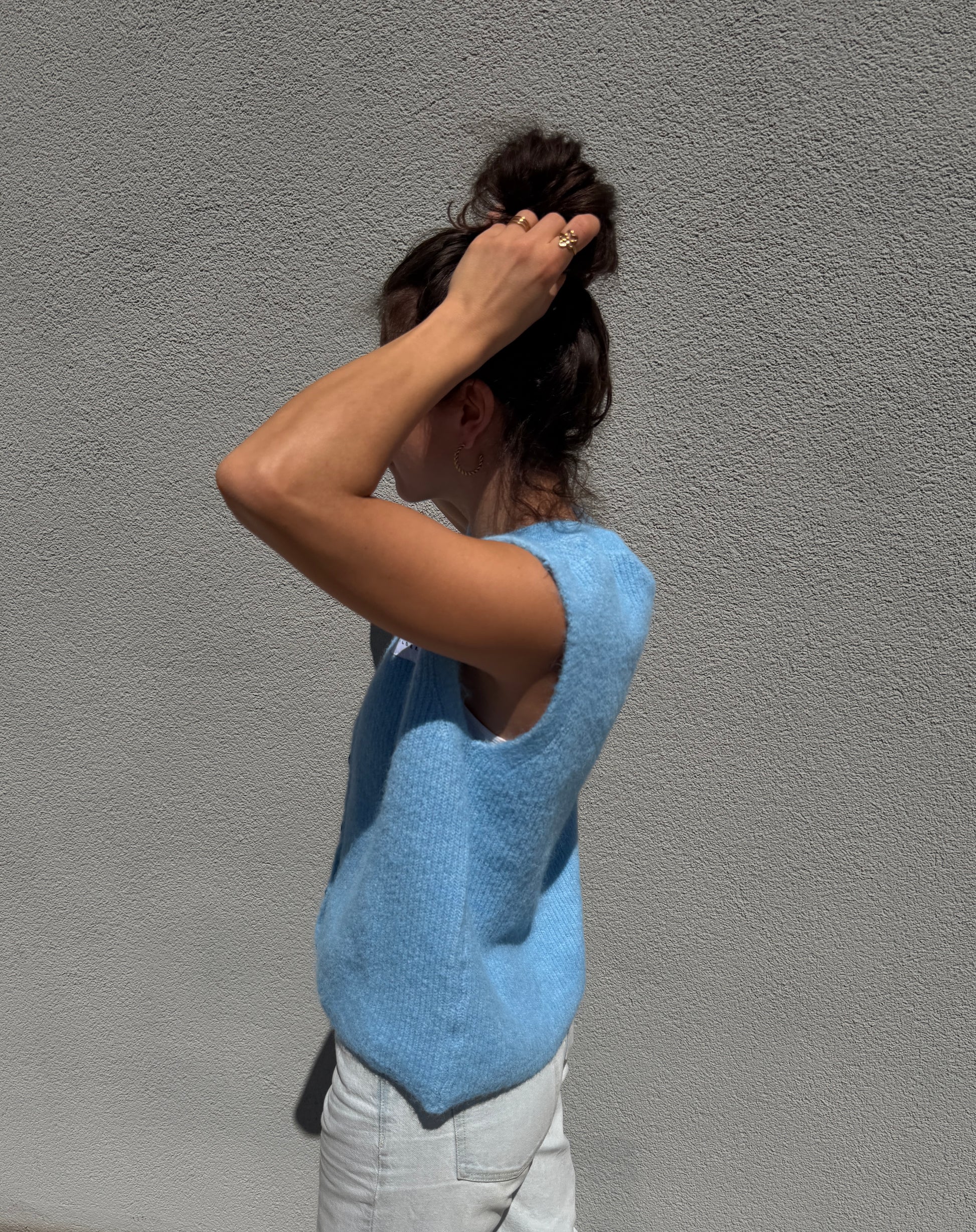 Sommerstrickweste - Hellblau